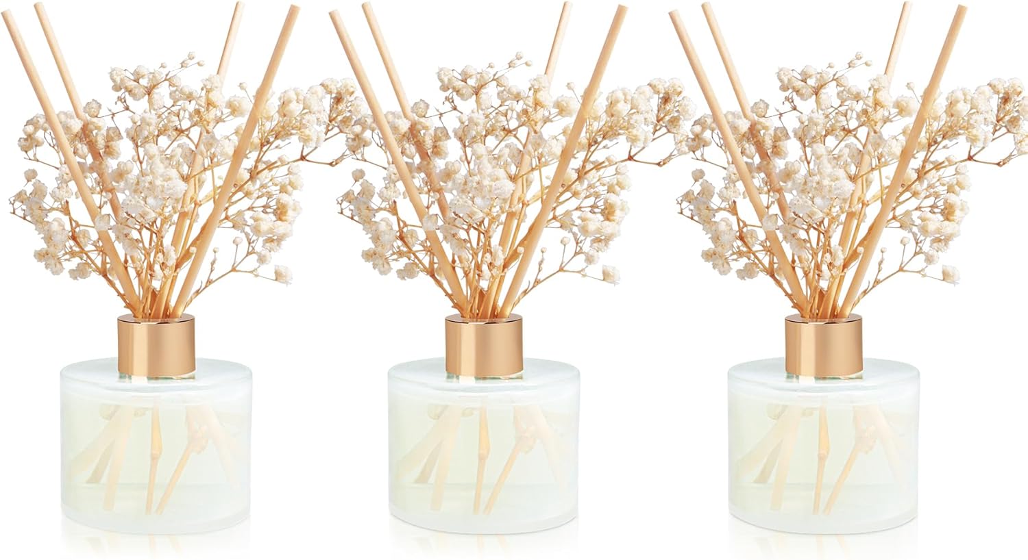 Scent Diffuser Set with 3 Bottles and 24 Sticks