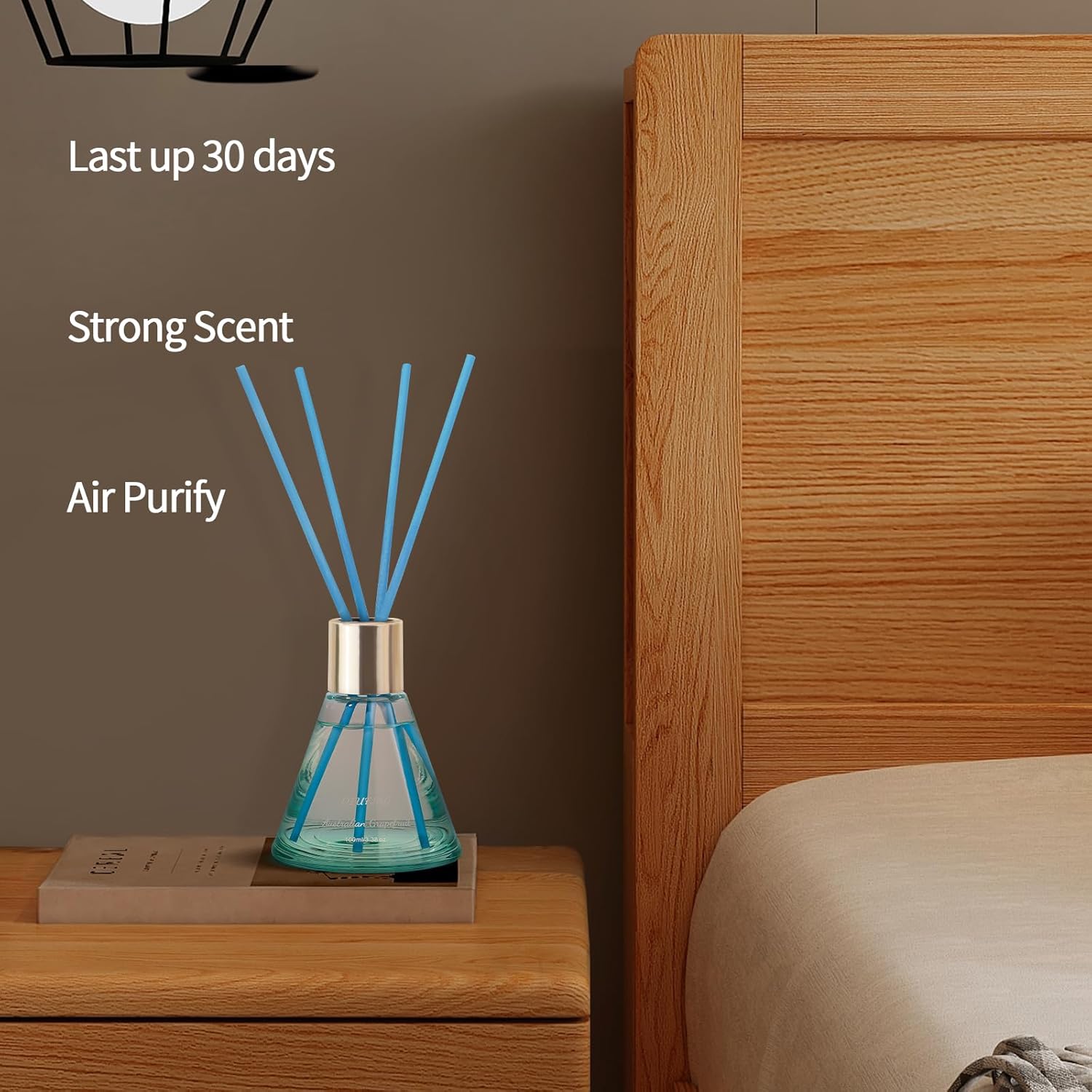 3 Pack Reed Diffusers with 24 Fiber Sticks Citrus Cedar Grapefruit Scent