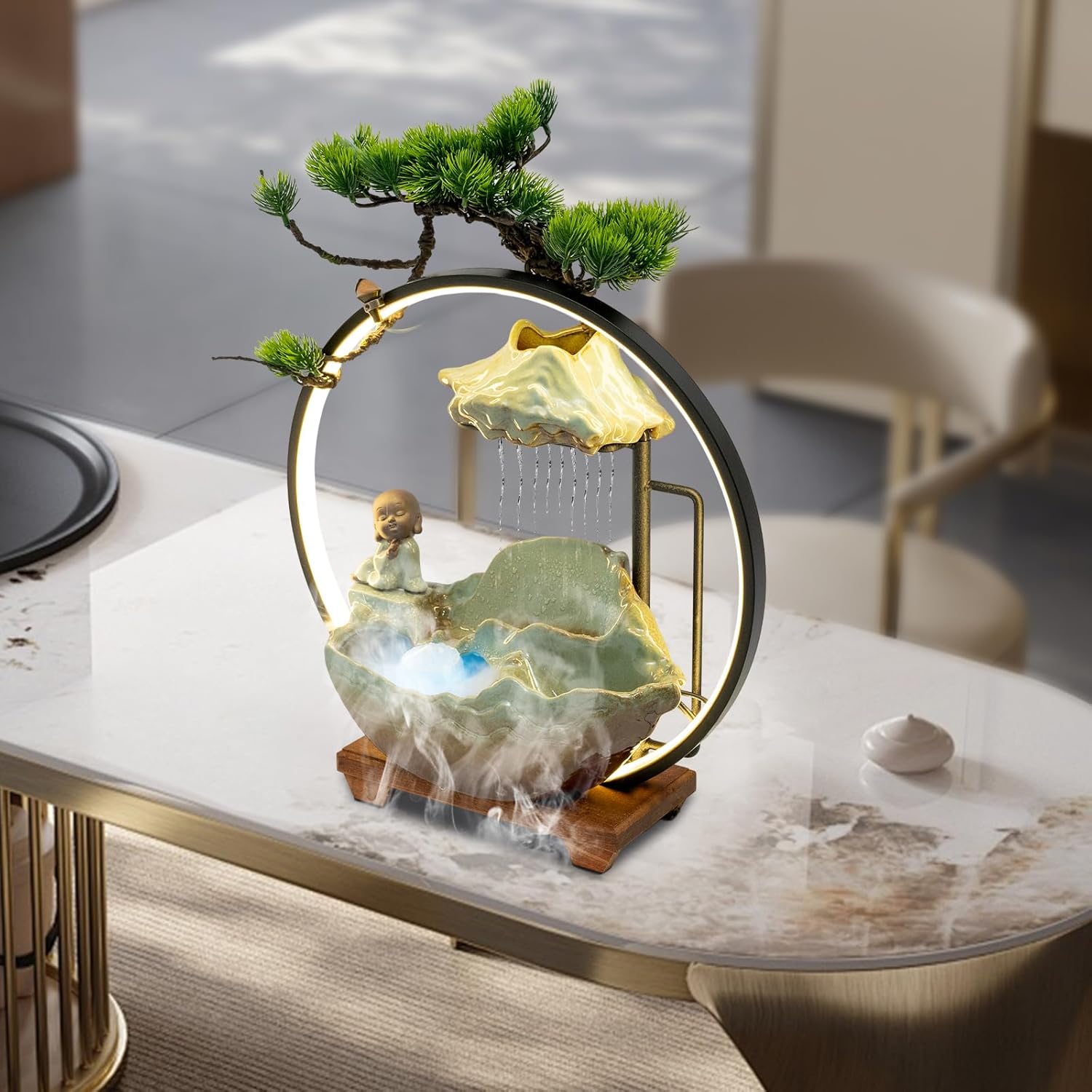 Indoor Waterfall Fountain with Light and Mist
