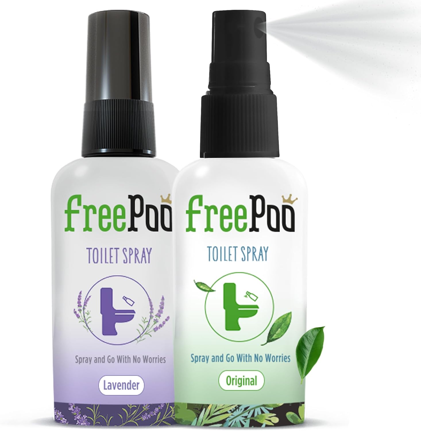 FreePoo Toilet Odorizer Pack of 2 Lavender and Lemongrass