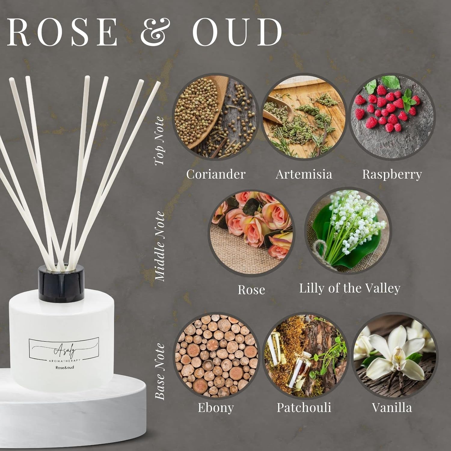 ASALY Luxury Candle Gift Set with 2 Candles and 1 Diffuser