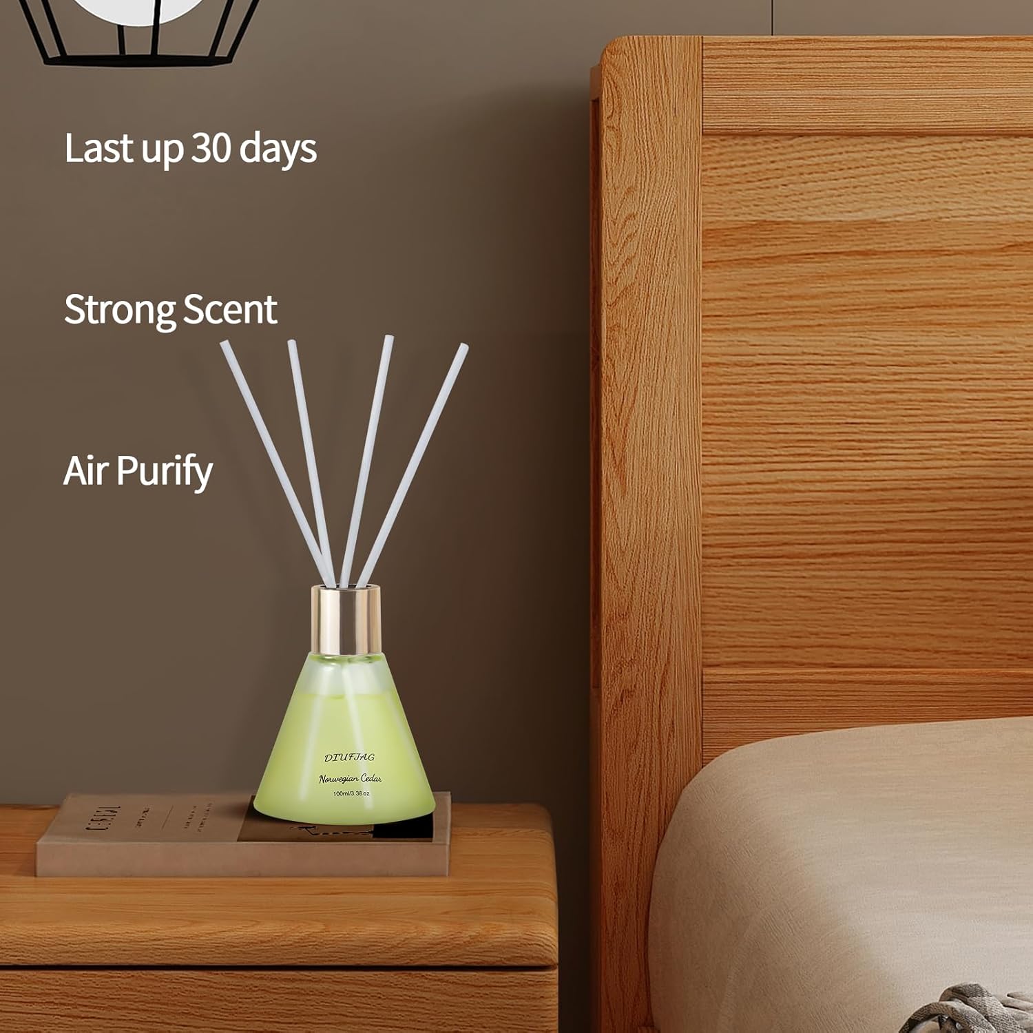 3 Pack Reed Diffusers with 24 Fiber Sticks Citrus Cedar Grapefruit Scent