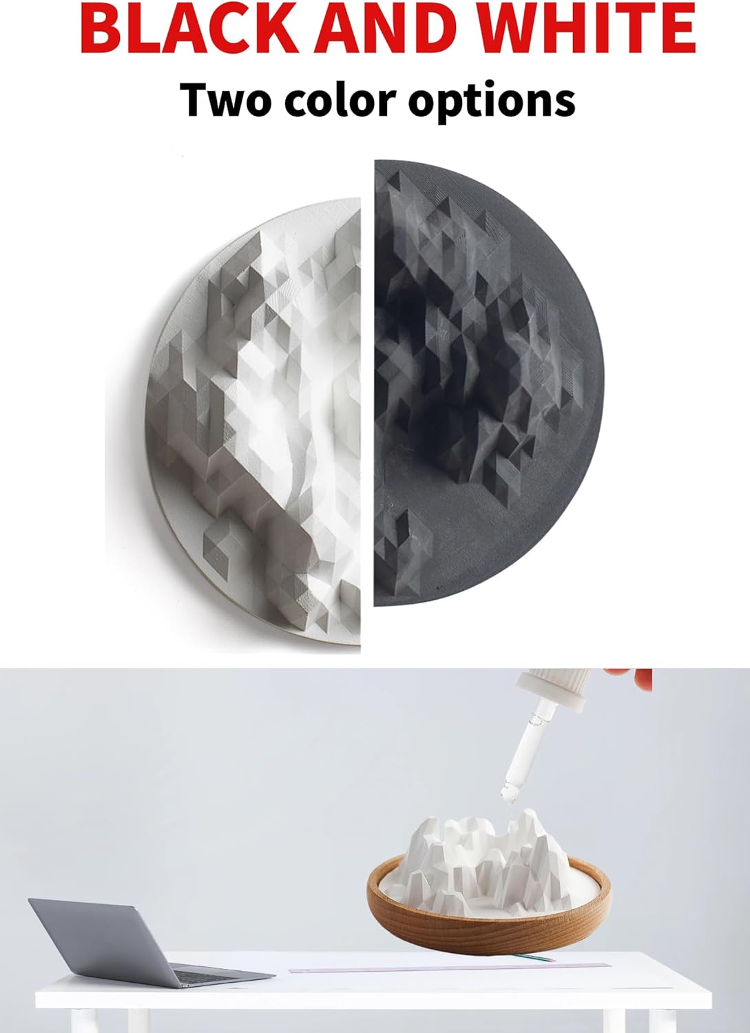 Zestify Mountain-Shaped Reed Diffuser Set Black