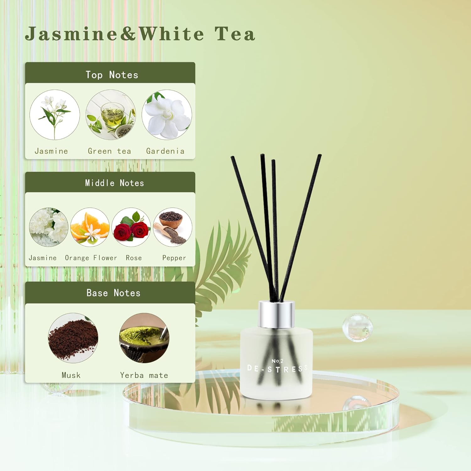 DIUFJAG 150ml Reed Diffuser Set with 100ml Strawberry Scent