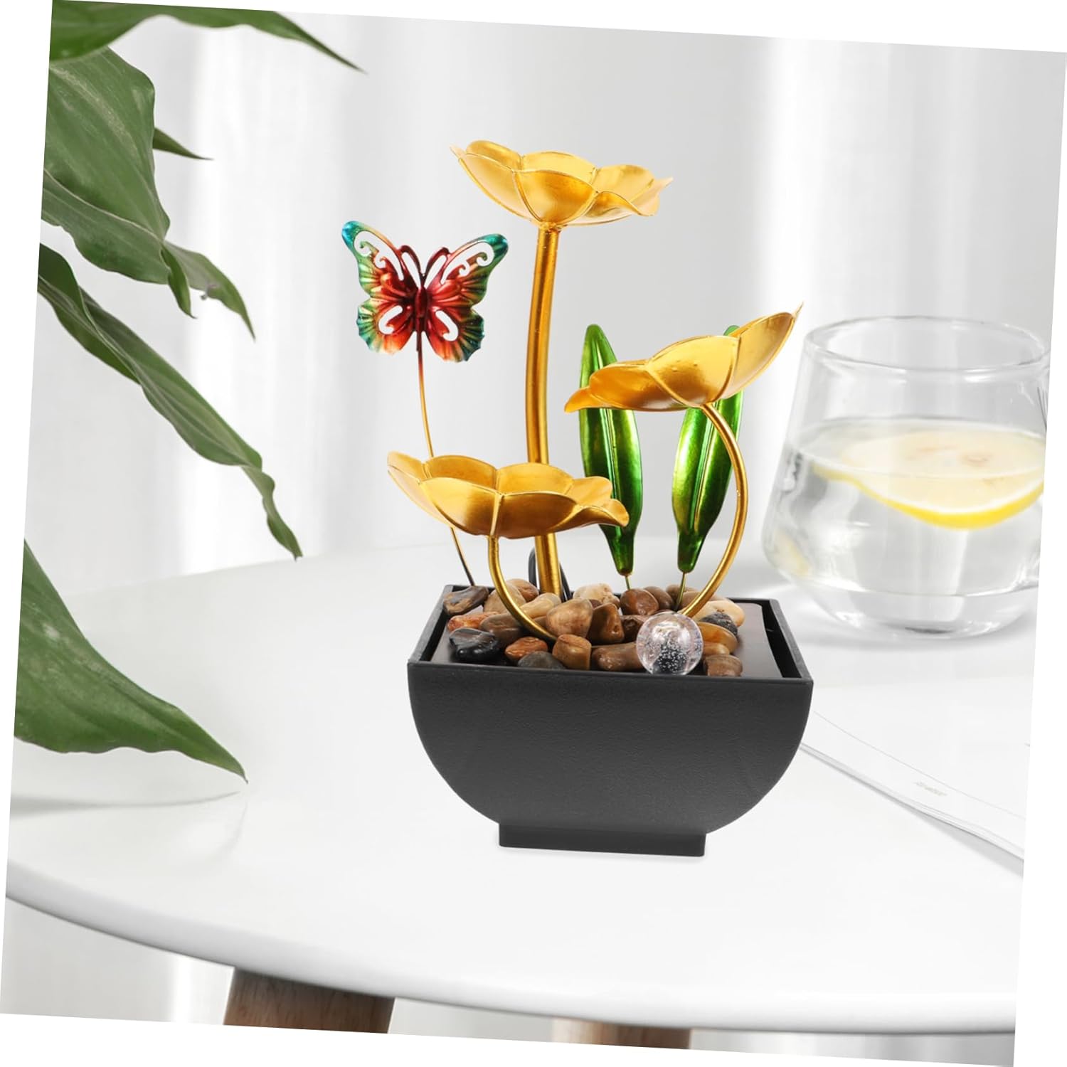 Vaguelly Solar-Powered Tabletop Fountain with Realistic Water Flow