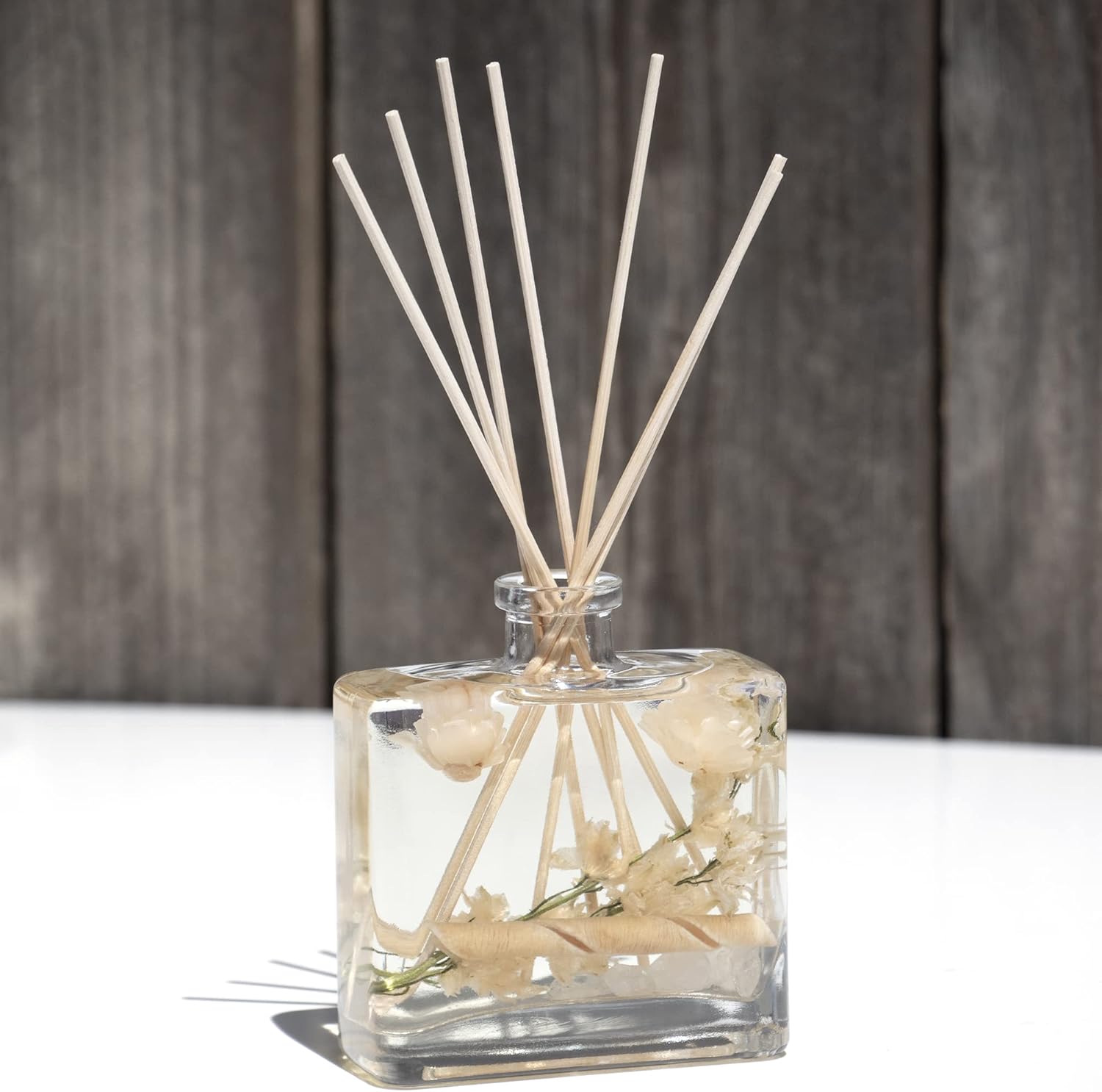 ANDALUCA White Selenite Sandalwood Reed Diffuser Set