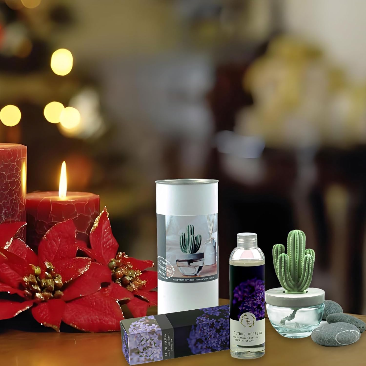 Pretty Valley Home Reed Diffuser Set with Citrus Verbena Fragrance