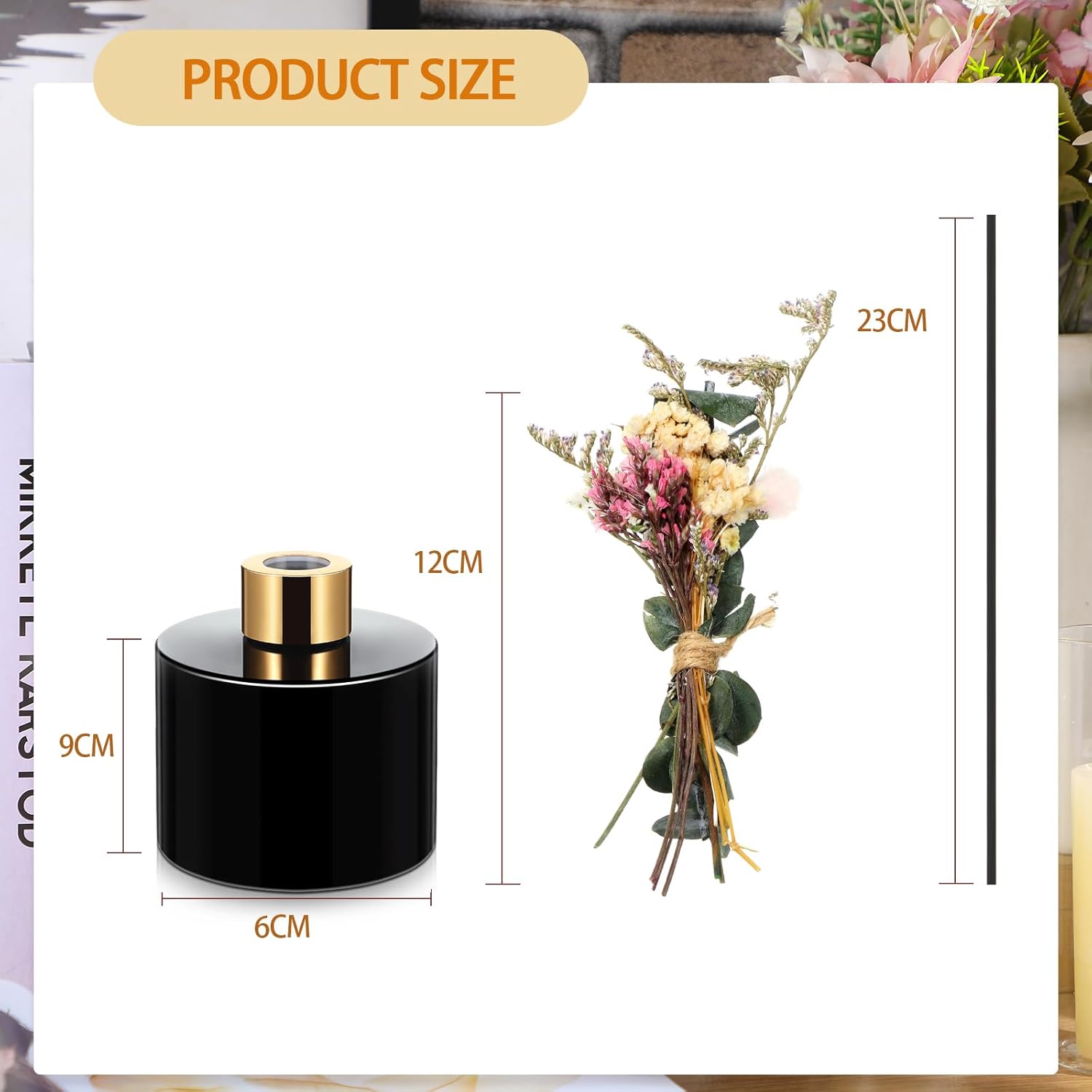 Rtteri 2 Reed Diffuser Sets with 5oz Bottles and Sticks - Home Bathroom Fragrance