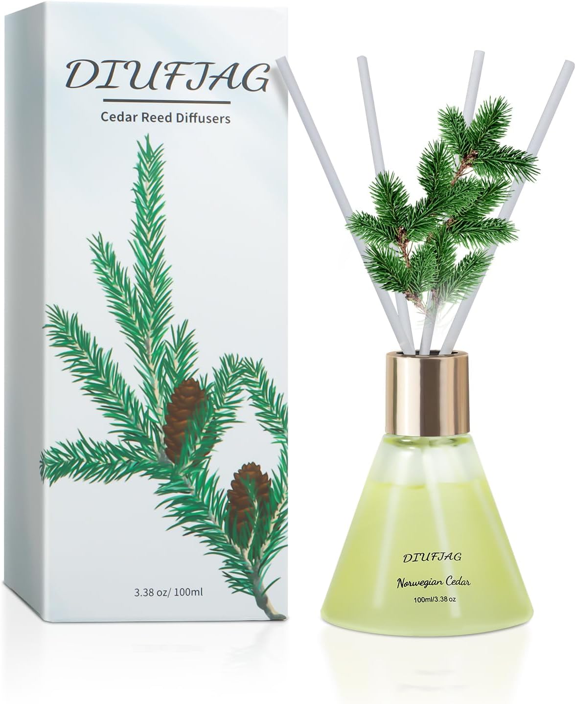 Norwegian Cedar Scent Diffuser with 8 Fiber Sticks 338 oz
