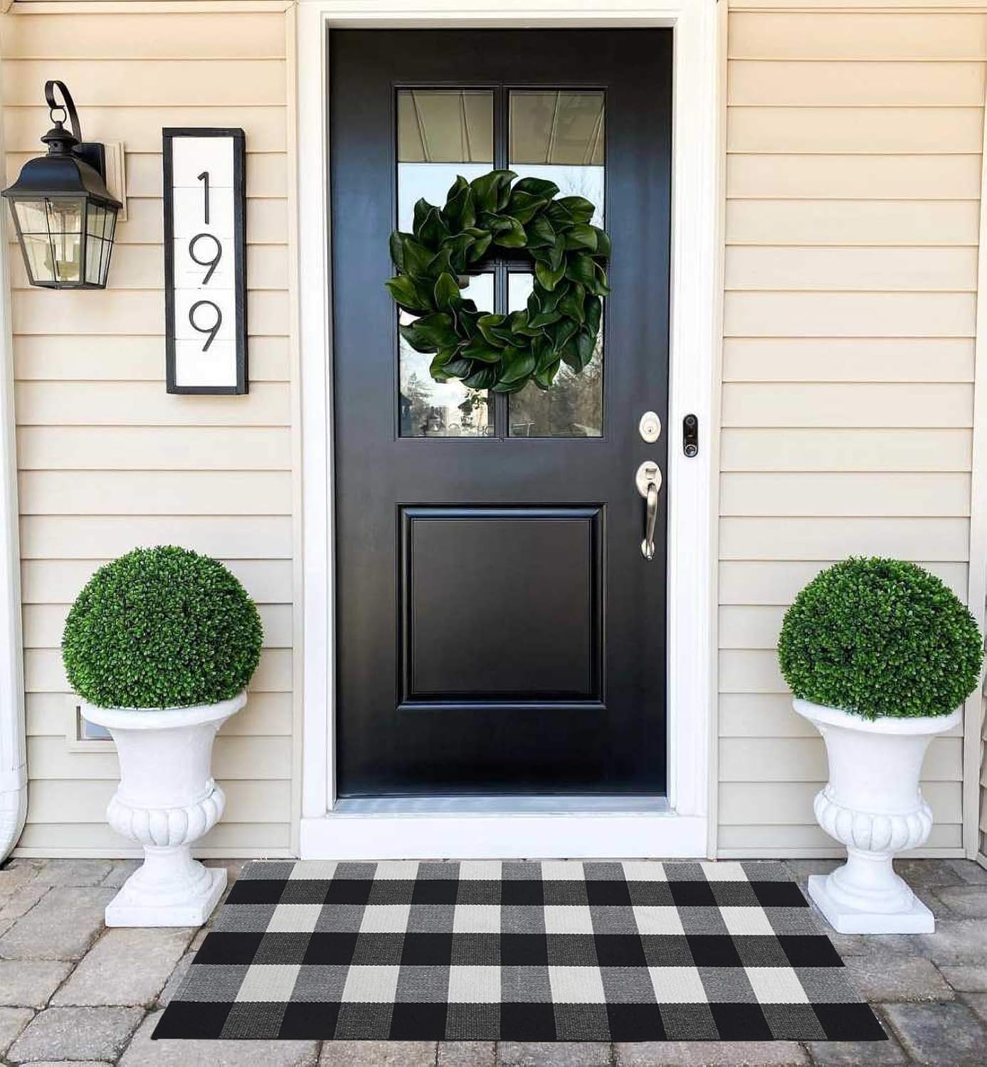 Winwinplus Buffalo Check Rug 236 x 512 Inch Cotton Washable Doormat for Home