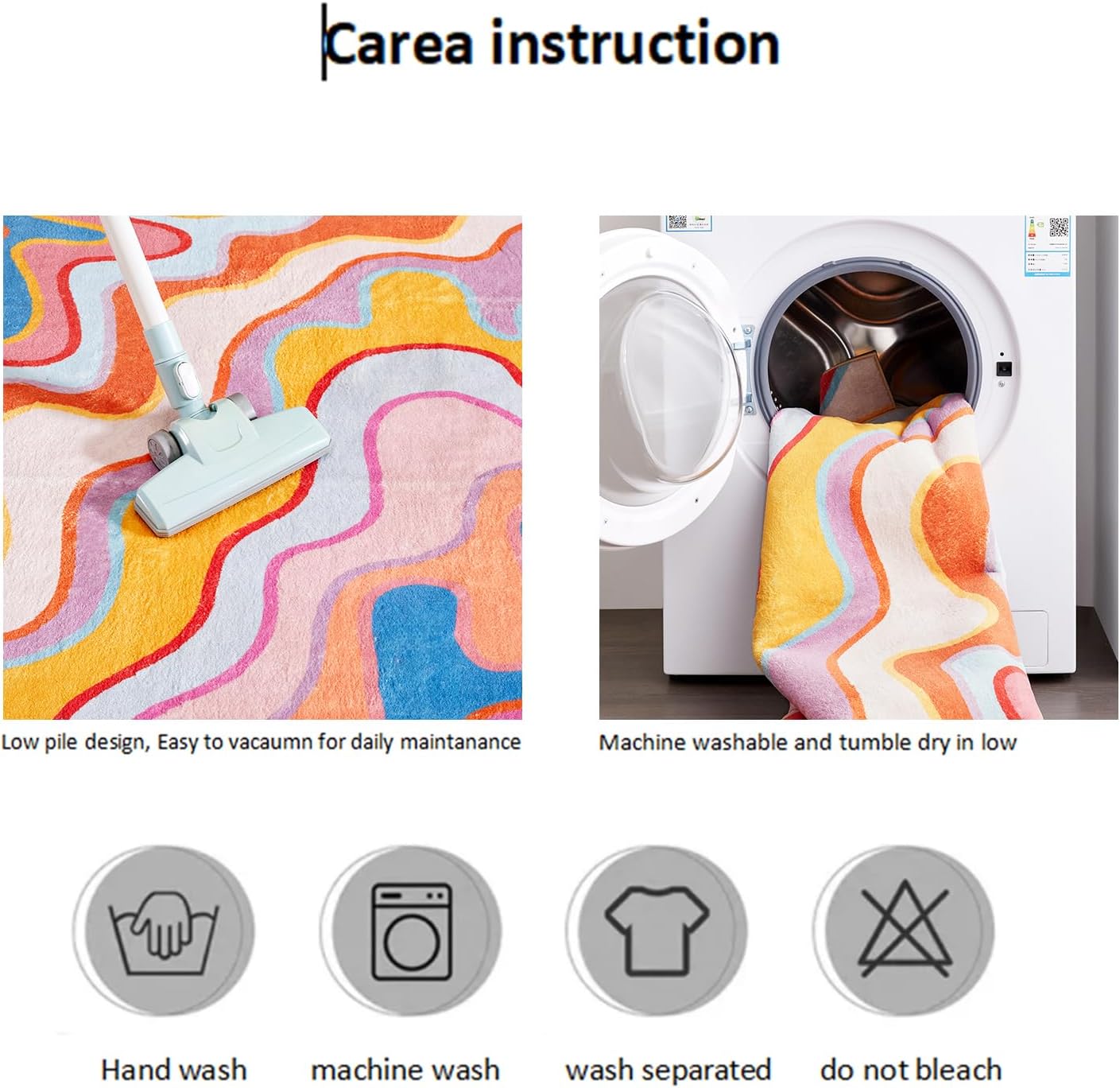 Vintage Abstract 2x3 Area Rug Hippie Style Non-Slip