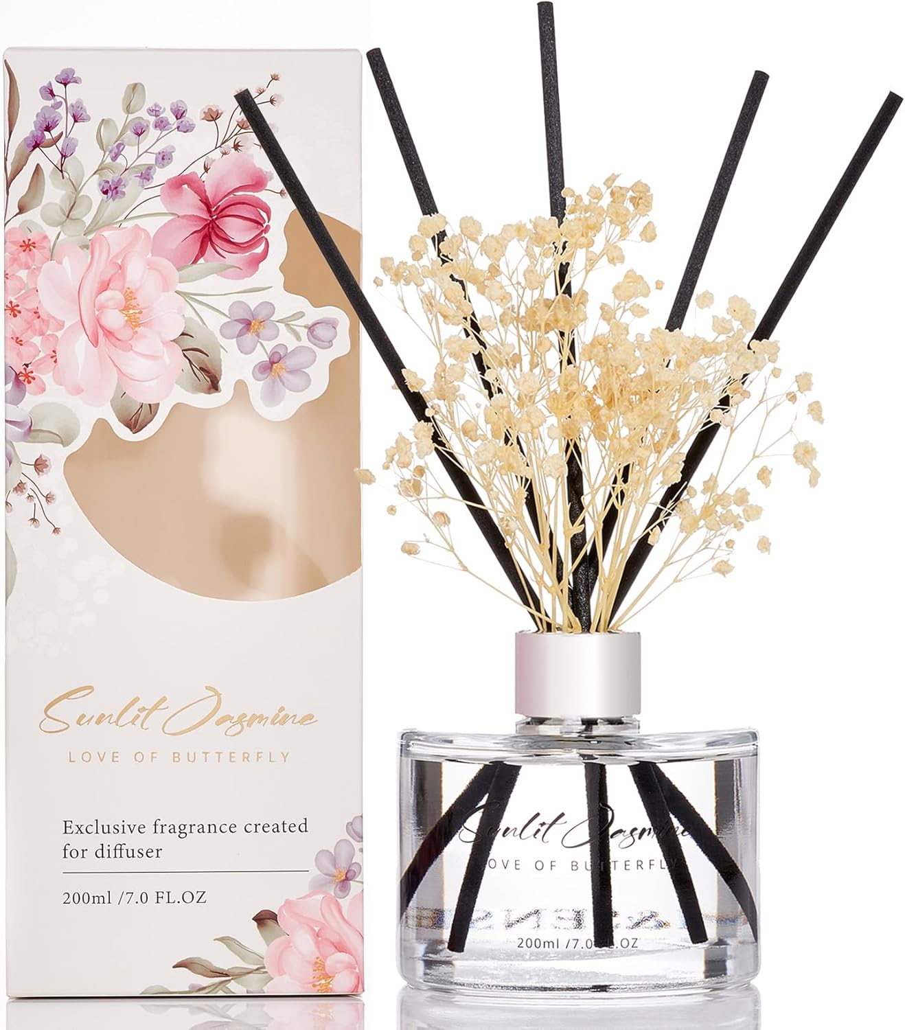 MSENSE Reed Diffuser Set with 7 Sticks