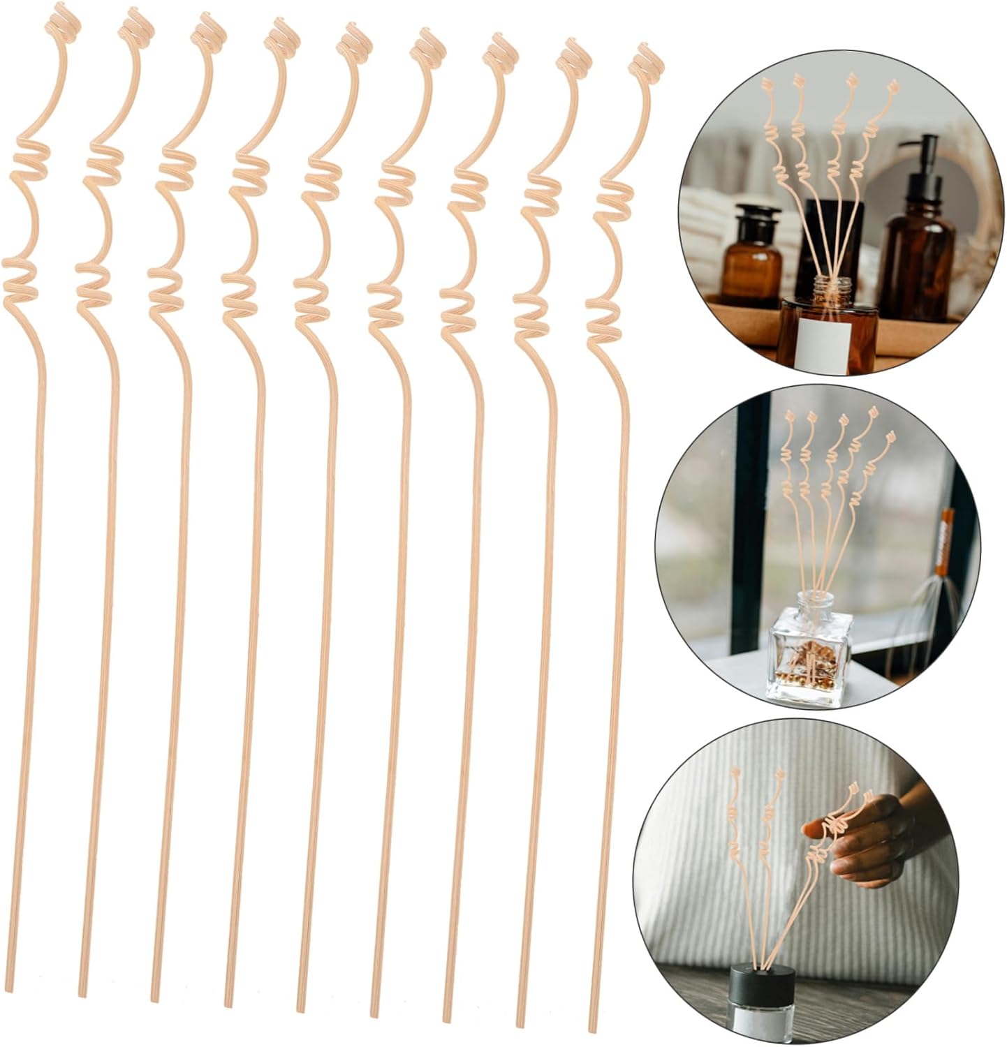ABOOFAN 20pcs Multi-Spiral Rattan Diffuser Sticks for Essential Oils