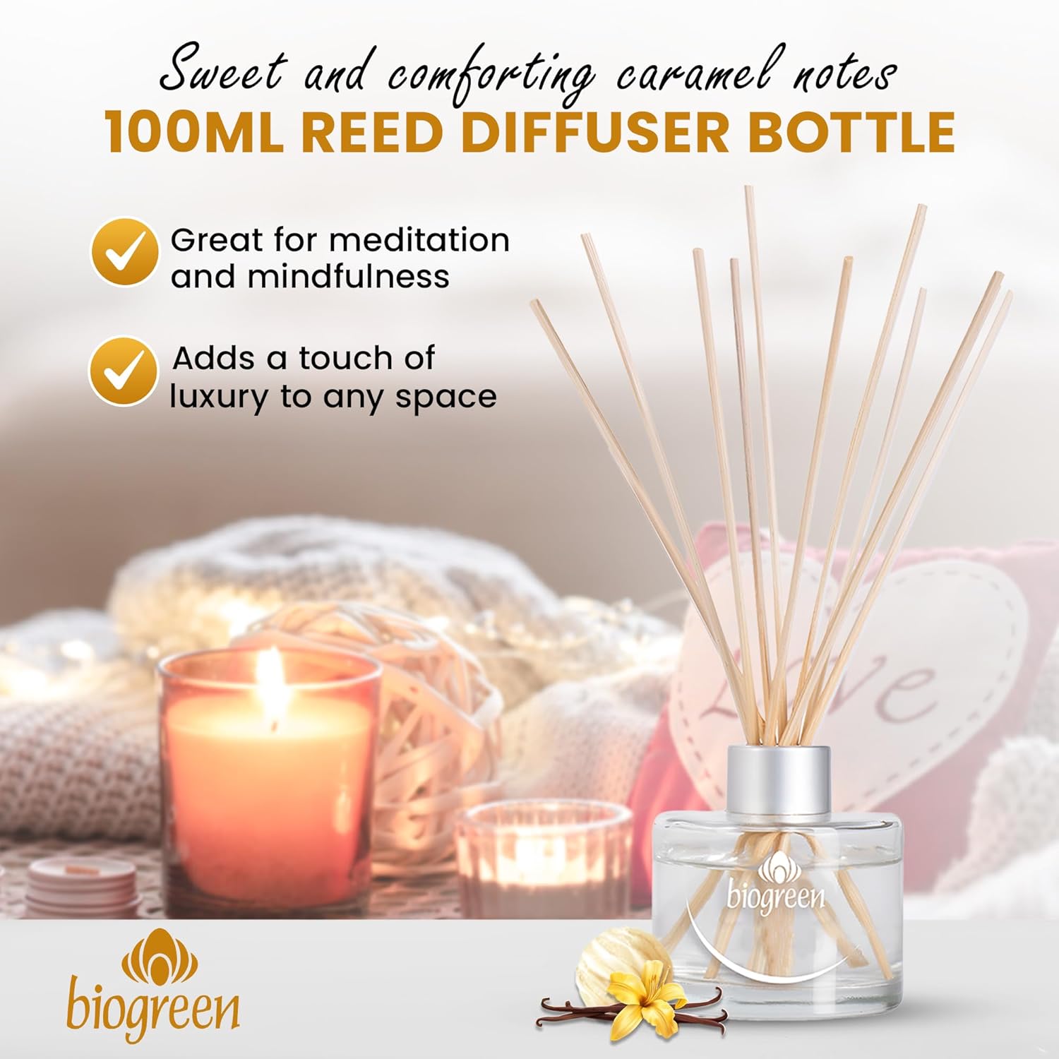 Vanilla Caramel Reed Diffuser - 338 Fl Oz