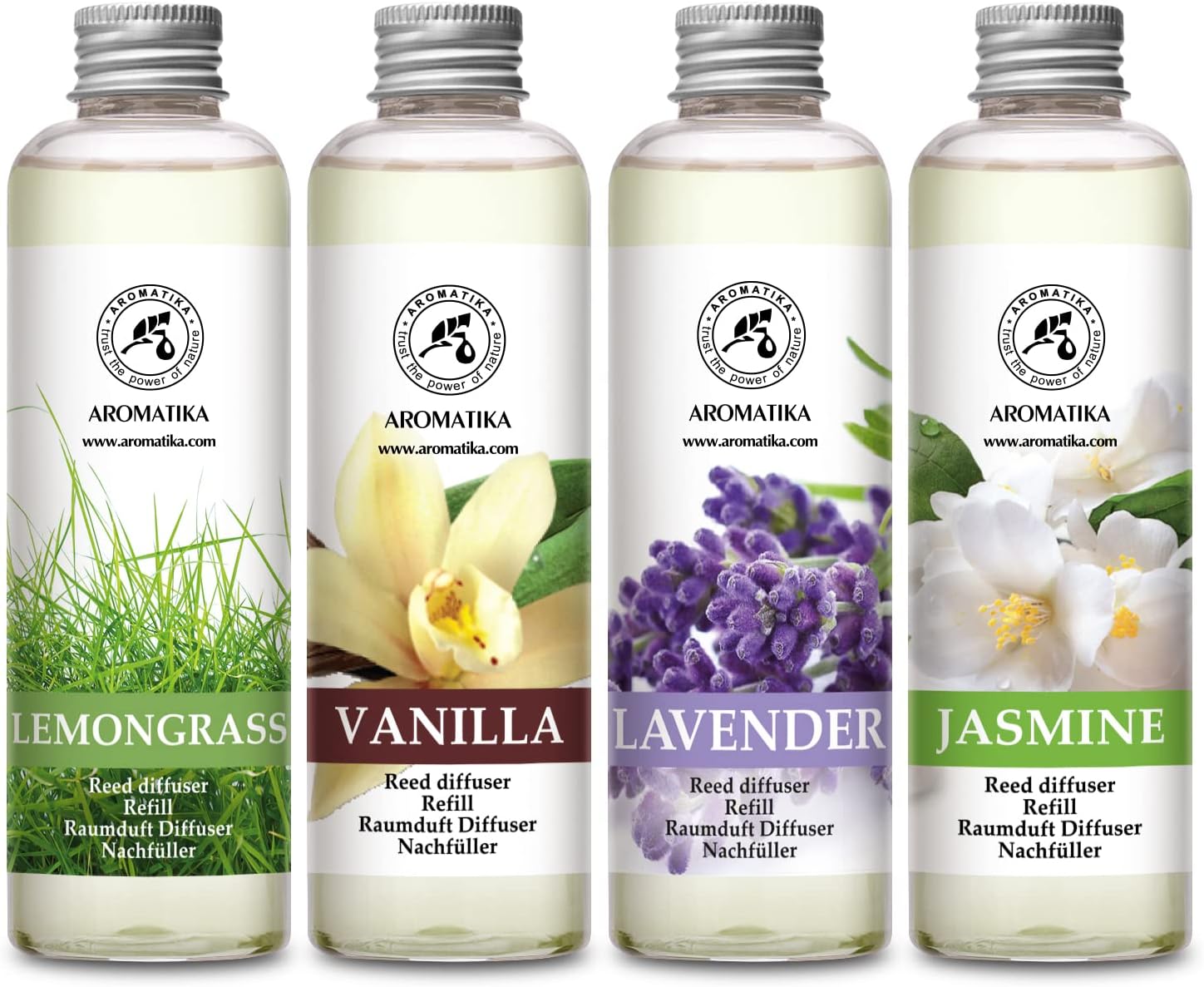AROMATIKA Natural Reed Diffuser Set 4x68 Fl Oz