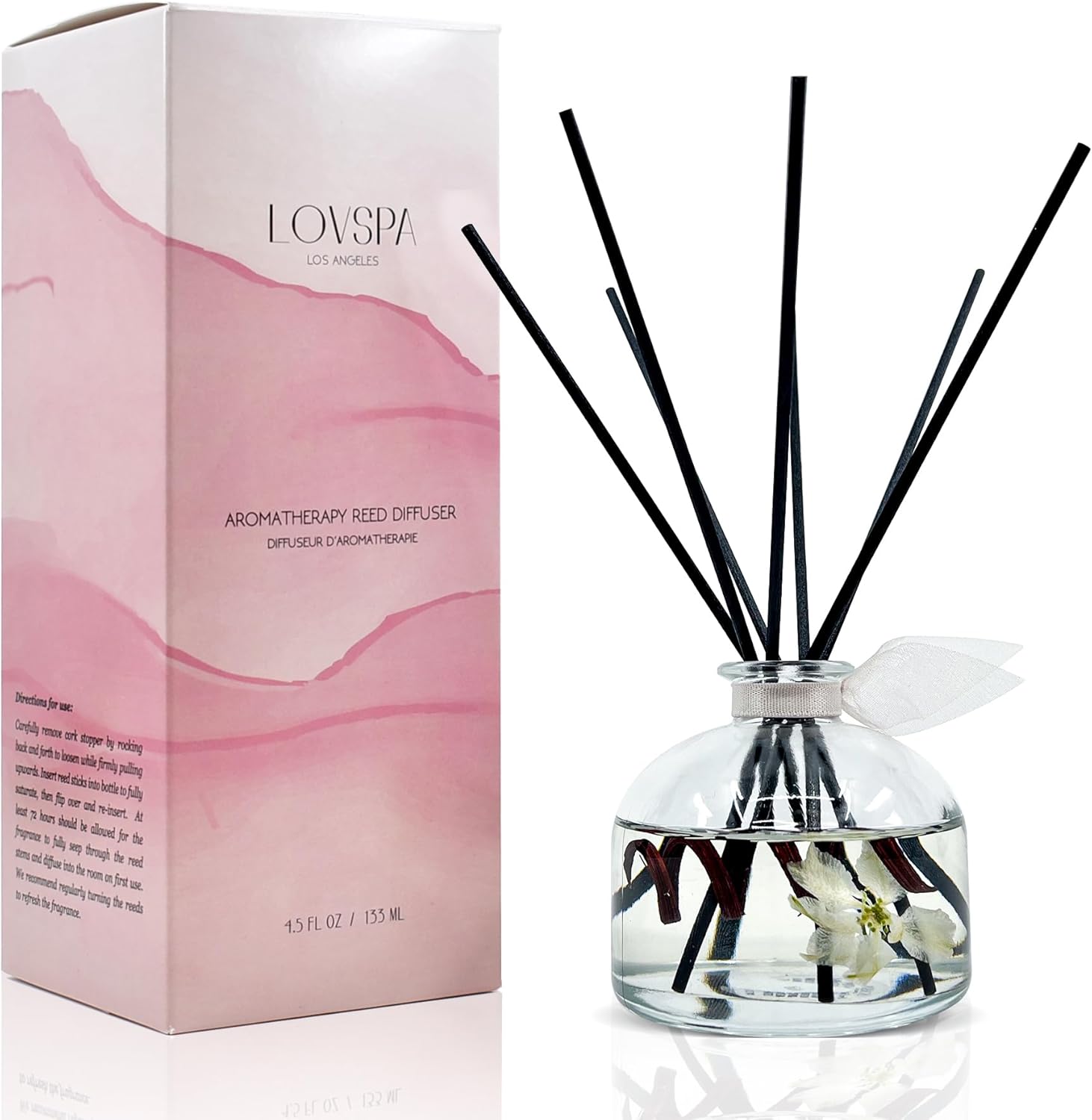 LOVSPA Tahitian Vanilla Reed Diffuser Set - Vanilla Amber Tonka Bean Scent