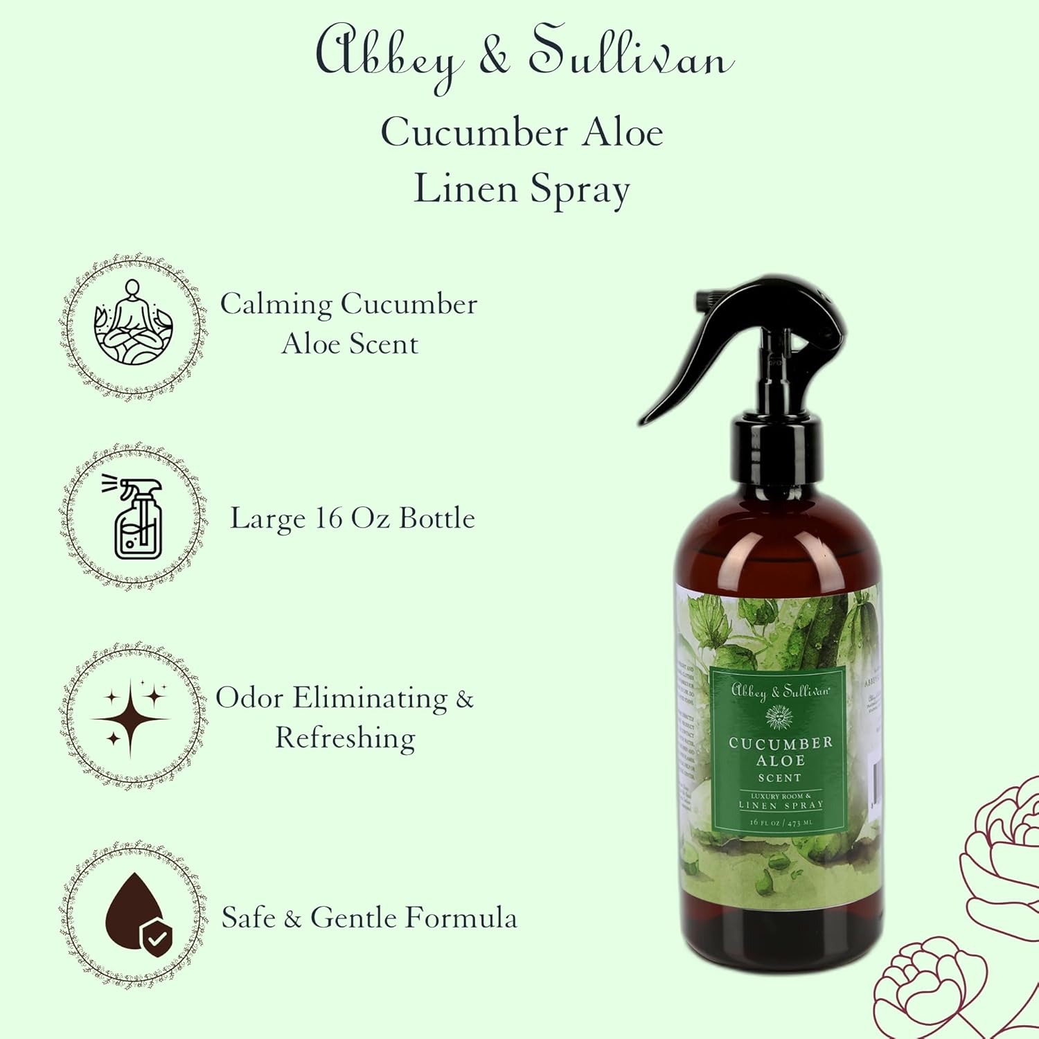 Abbey Sullivan Linen Spray Cucumber Aloe Pack of 2 16 oz