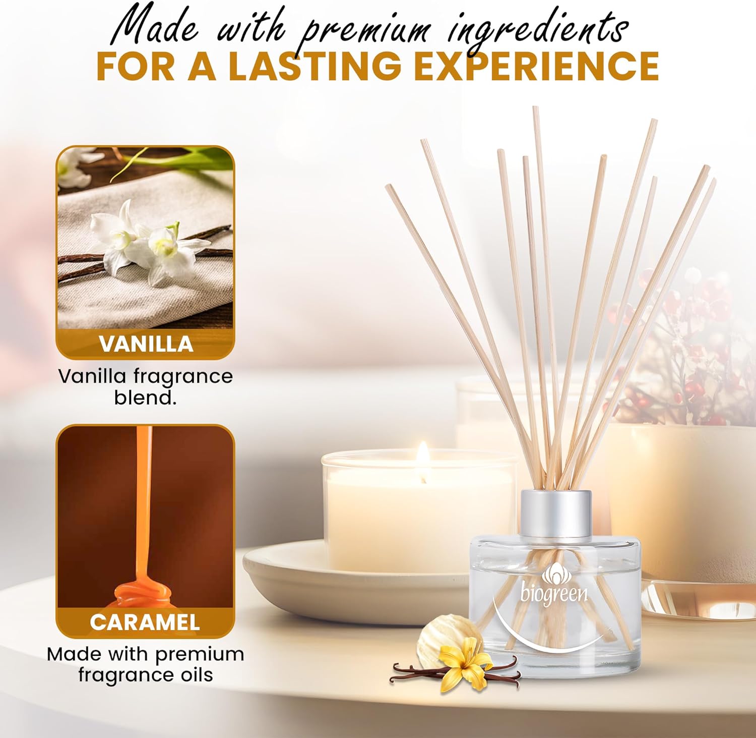 Vanilla Caramel Reed Diffuser - 338 Fl Oz