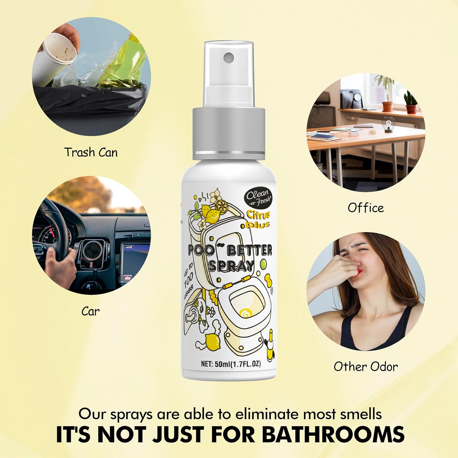 Clean-n-Fresh Toilet Spray 51 Fl Oz Pack of 3 Citrus Scent