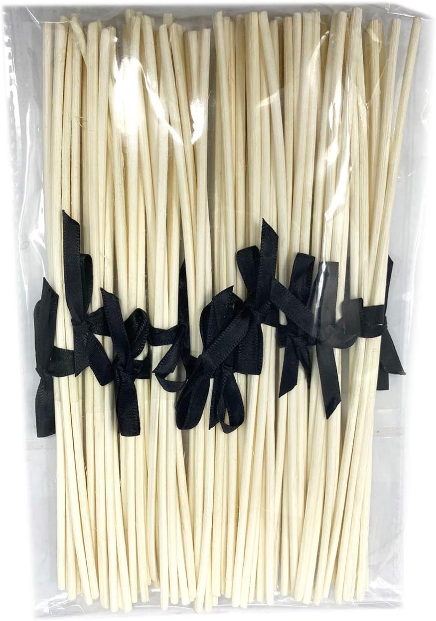 LOVSPA Reed Diffuser Sticks - 80 Pack 10 Bundles 8 Inch Brown Rattan Unscented