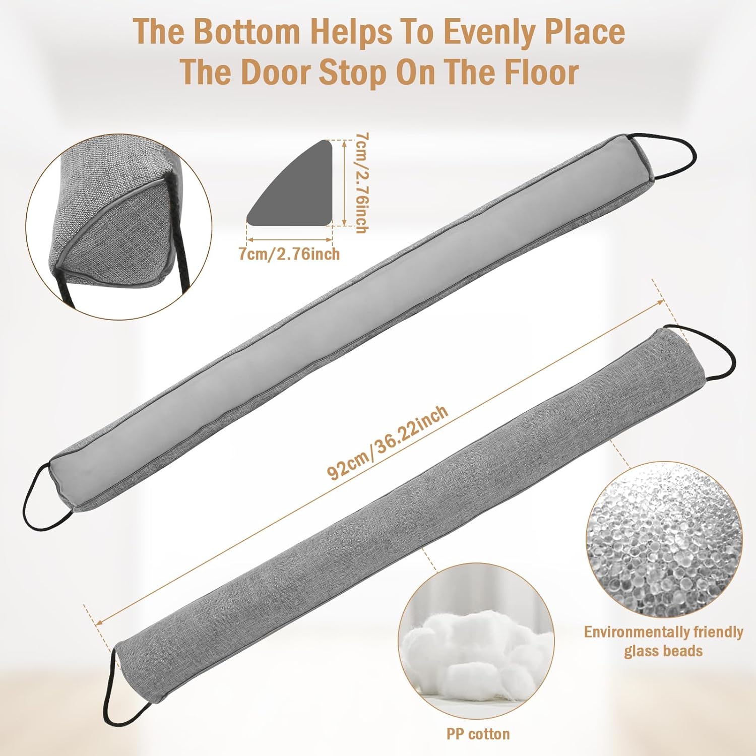 Under Door Draft Stopper Heavy Duty 36 Inches Grey