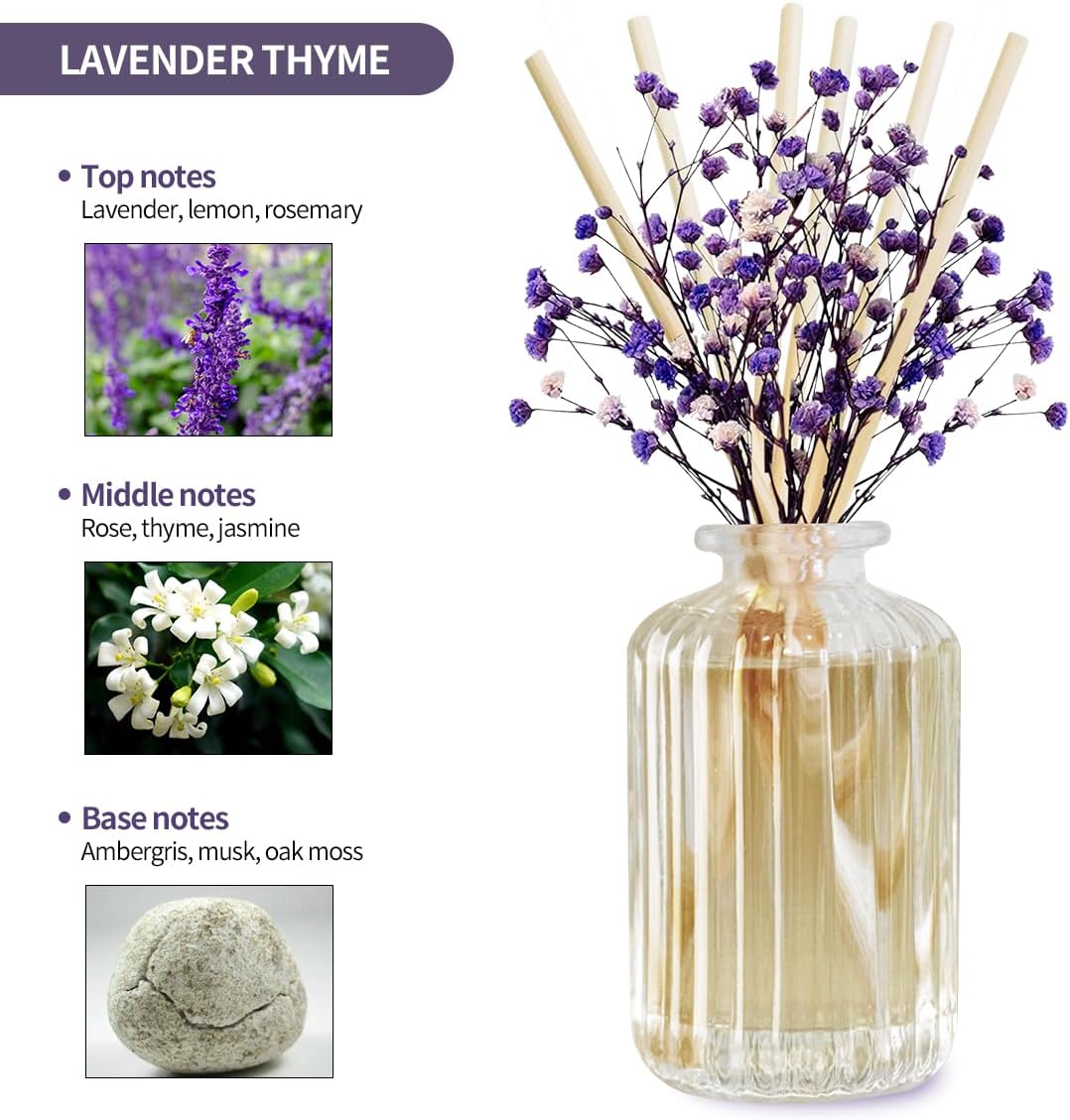 Feny Fresh Lavender Thyme Reed Diffuser Set