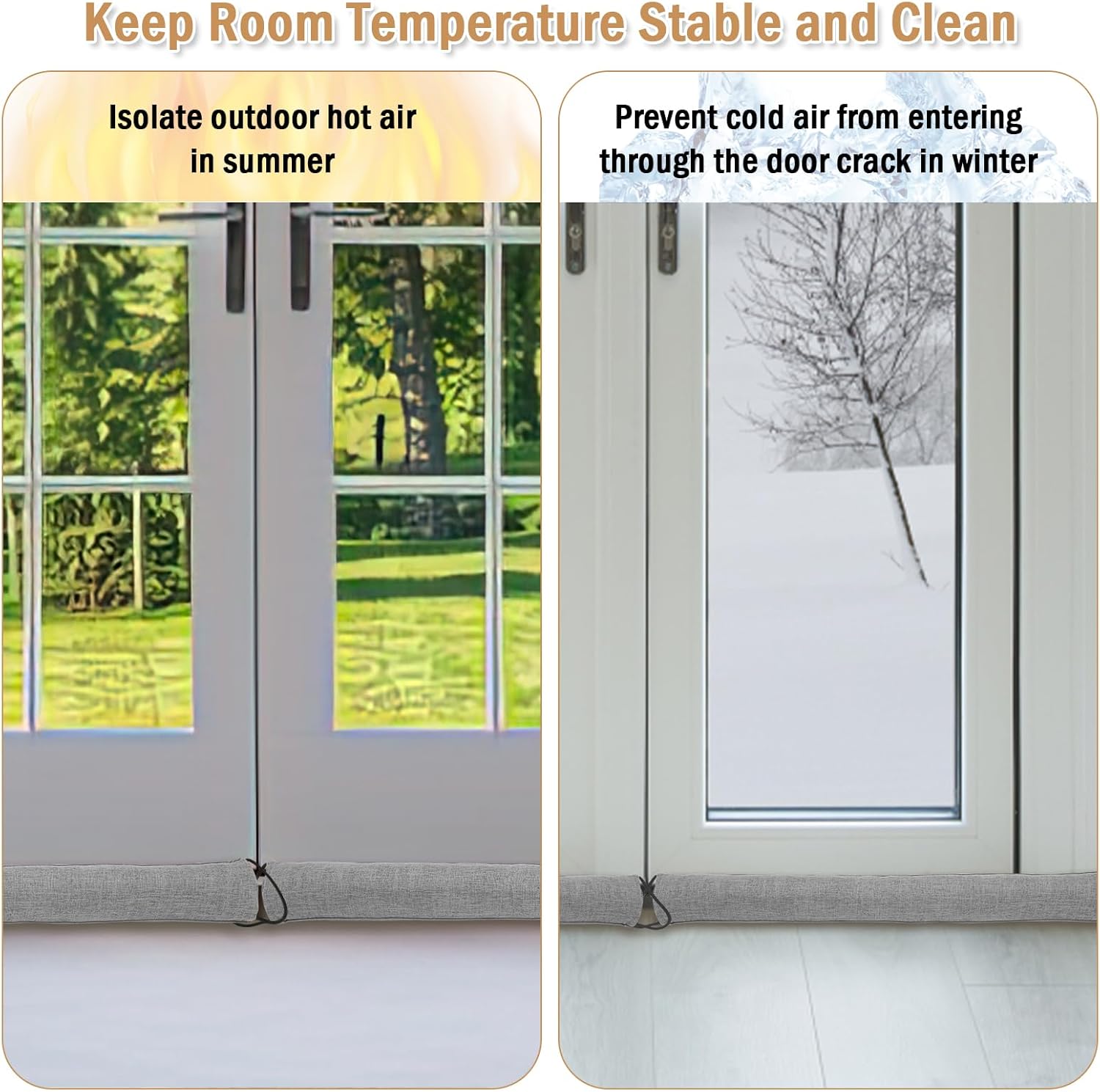 Under Door Draft Stopper Heavy Duty 36 Inches Grey