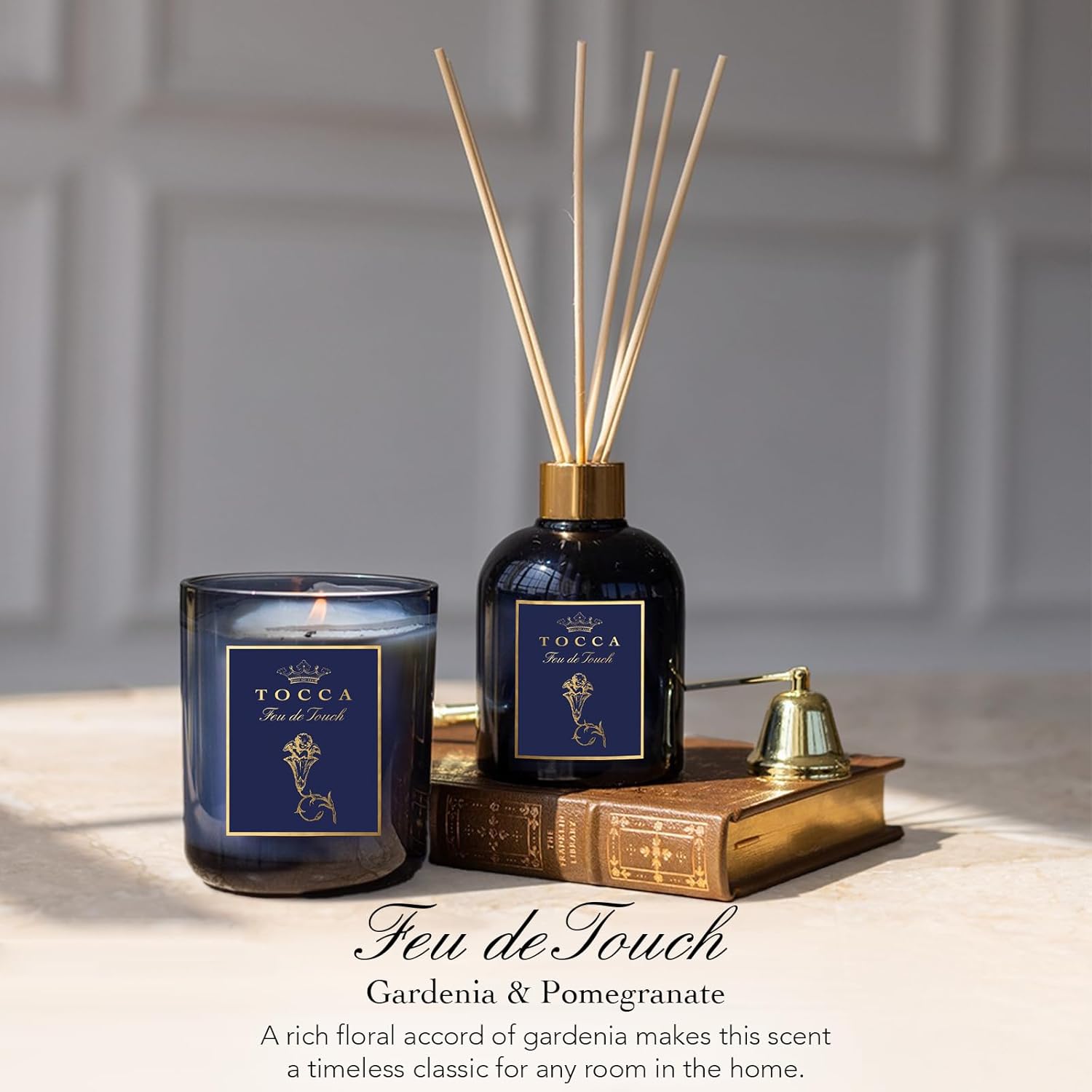 TOCCA Feu de Touch Reed Diffuser 6oz Gardenia Pomegranate