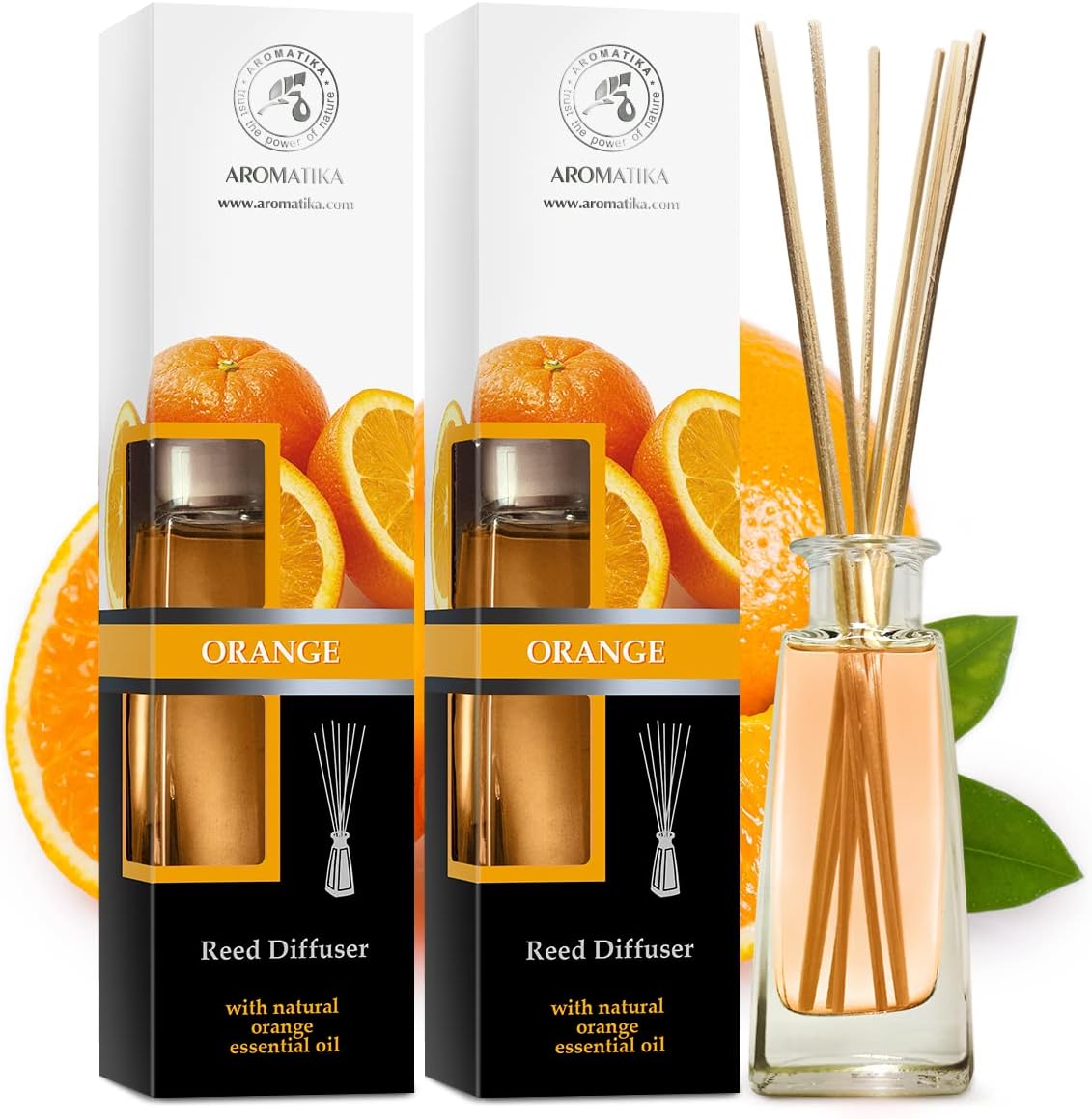 Orange Reed Diffuser - 2x34 Fl Oz - Fresh Room Fragrance
