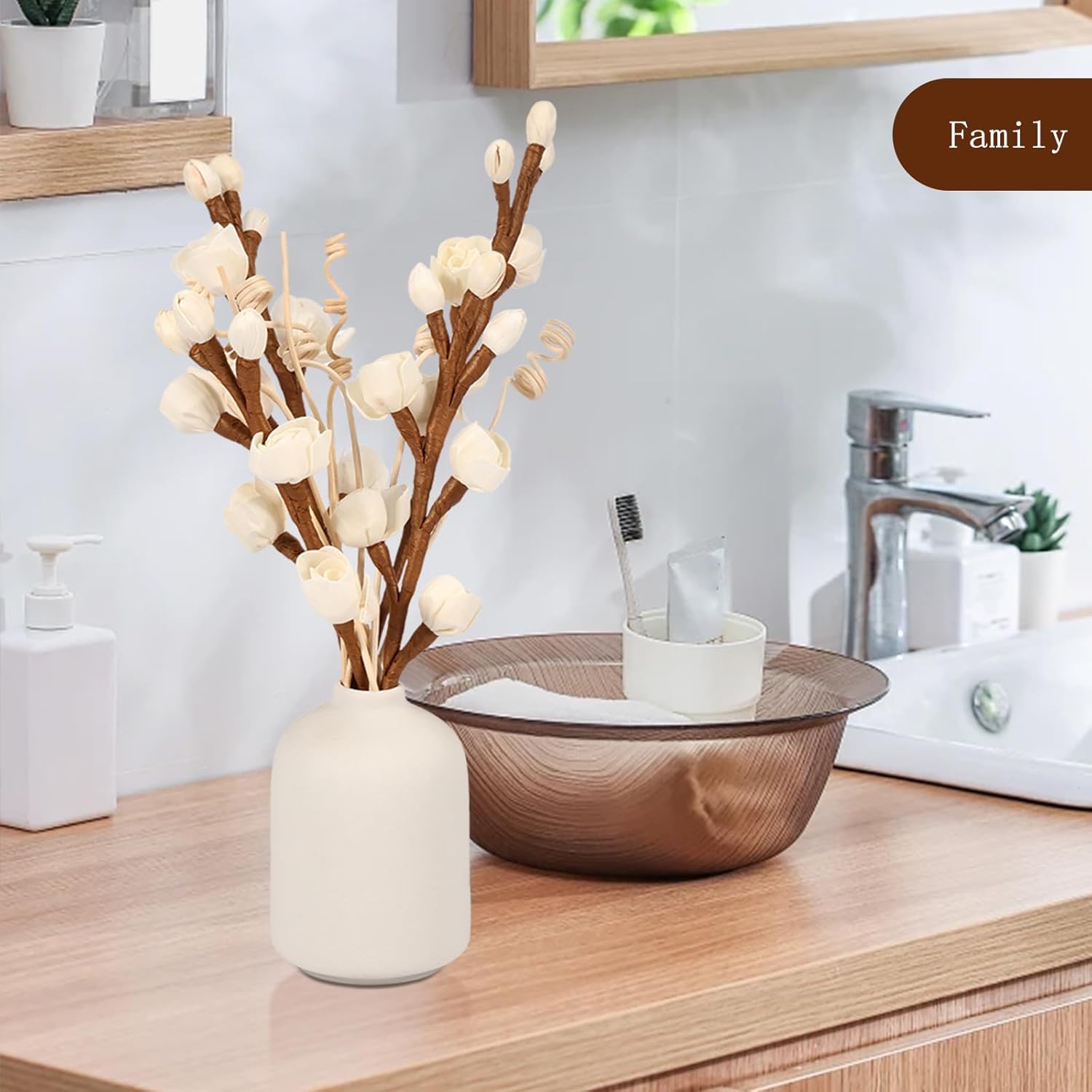 12Pcs Flower Shaped Diffuser Sticks for Home Bedroom Office Decor