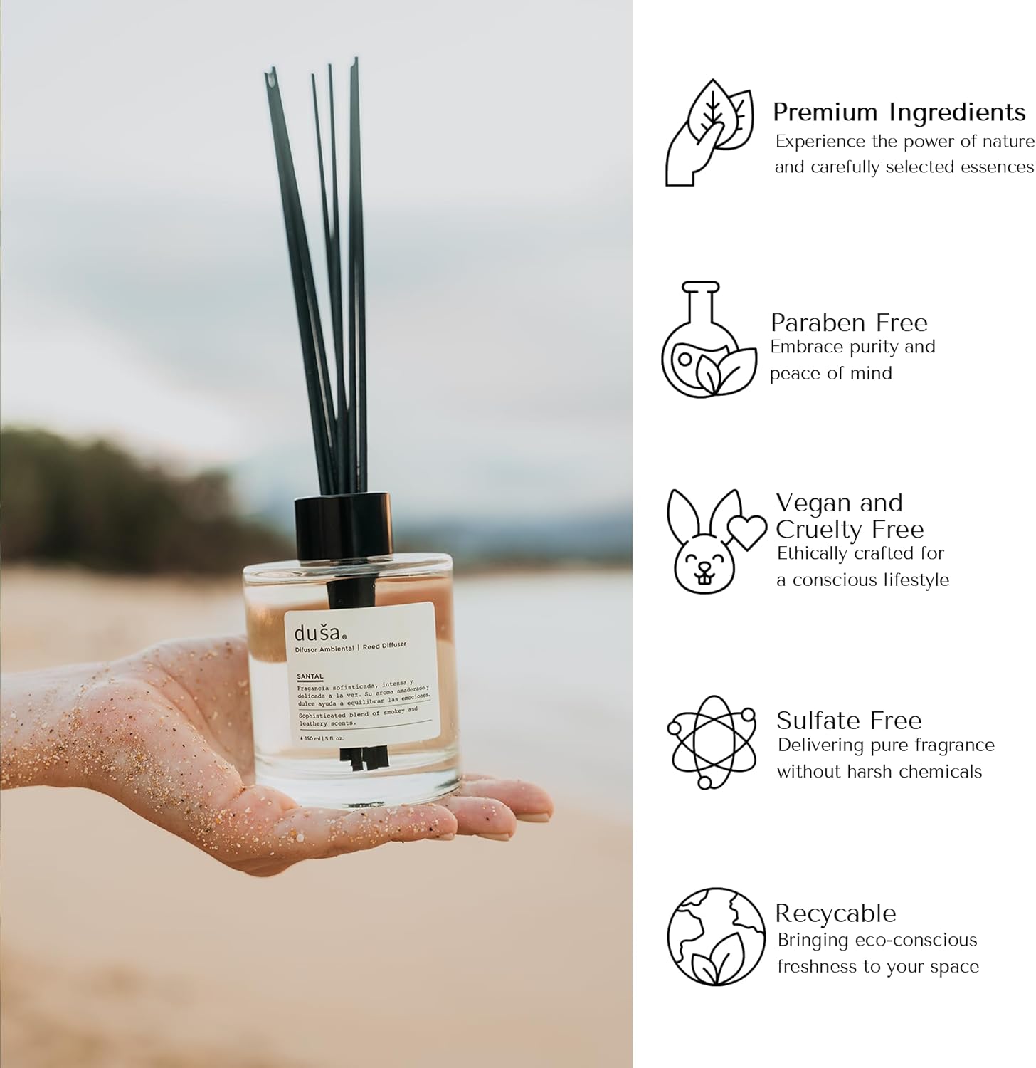 DUSA Santal Reed Diffuser Set - 5 Fl Oz
