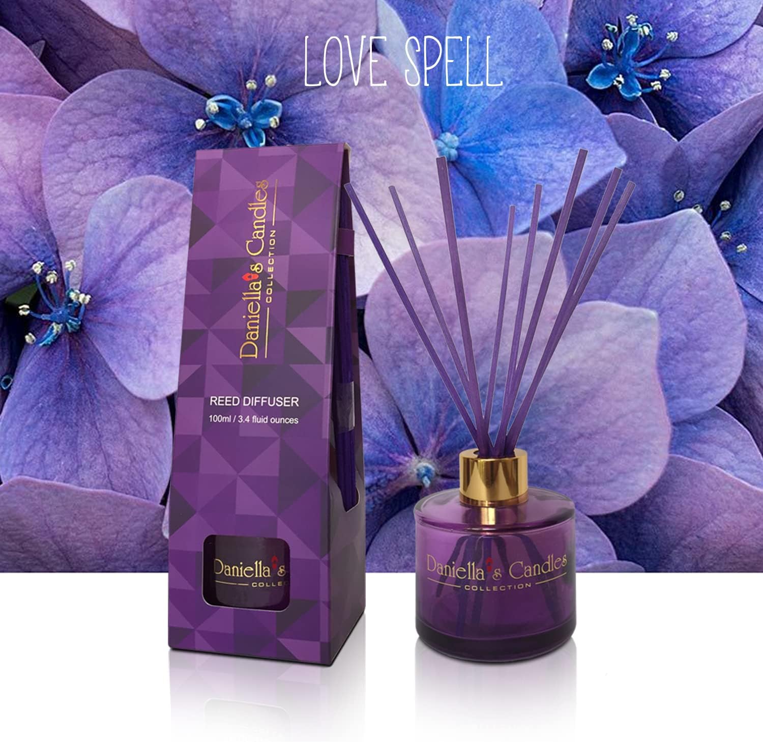Daniellas Candles Reed Diffuser Set Love Spell