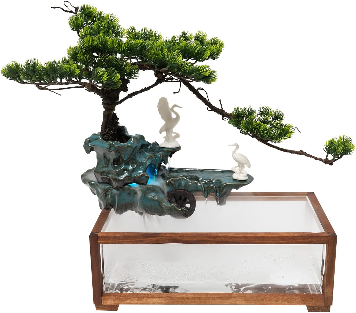 Tabletop Fountain with LED Light and Water Wheel