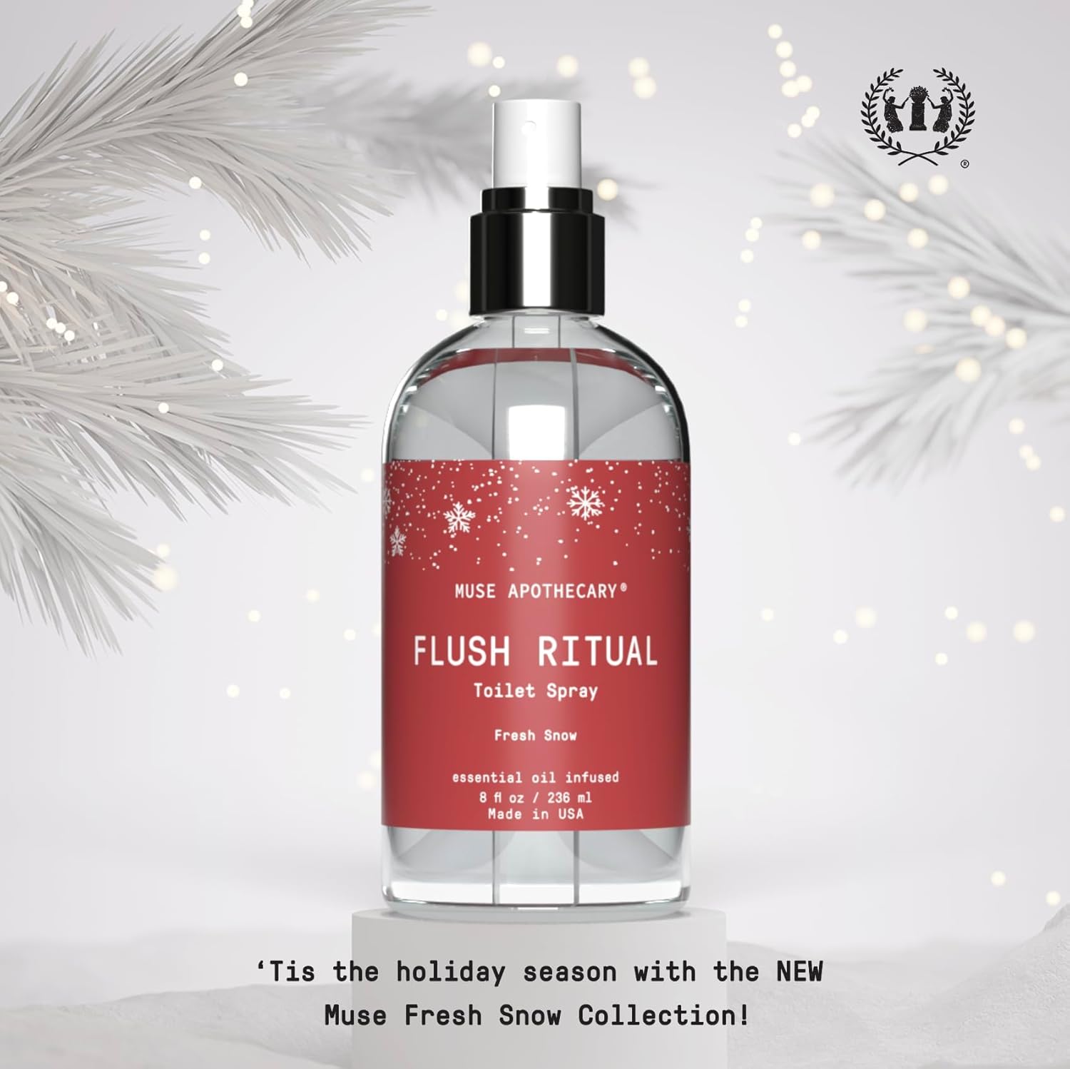 Muse Apothecary Flush Ritual Toilet Spray - Fresh Snow Pack of 3