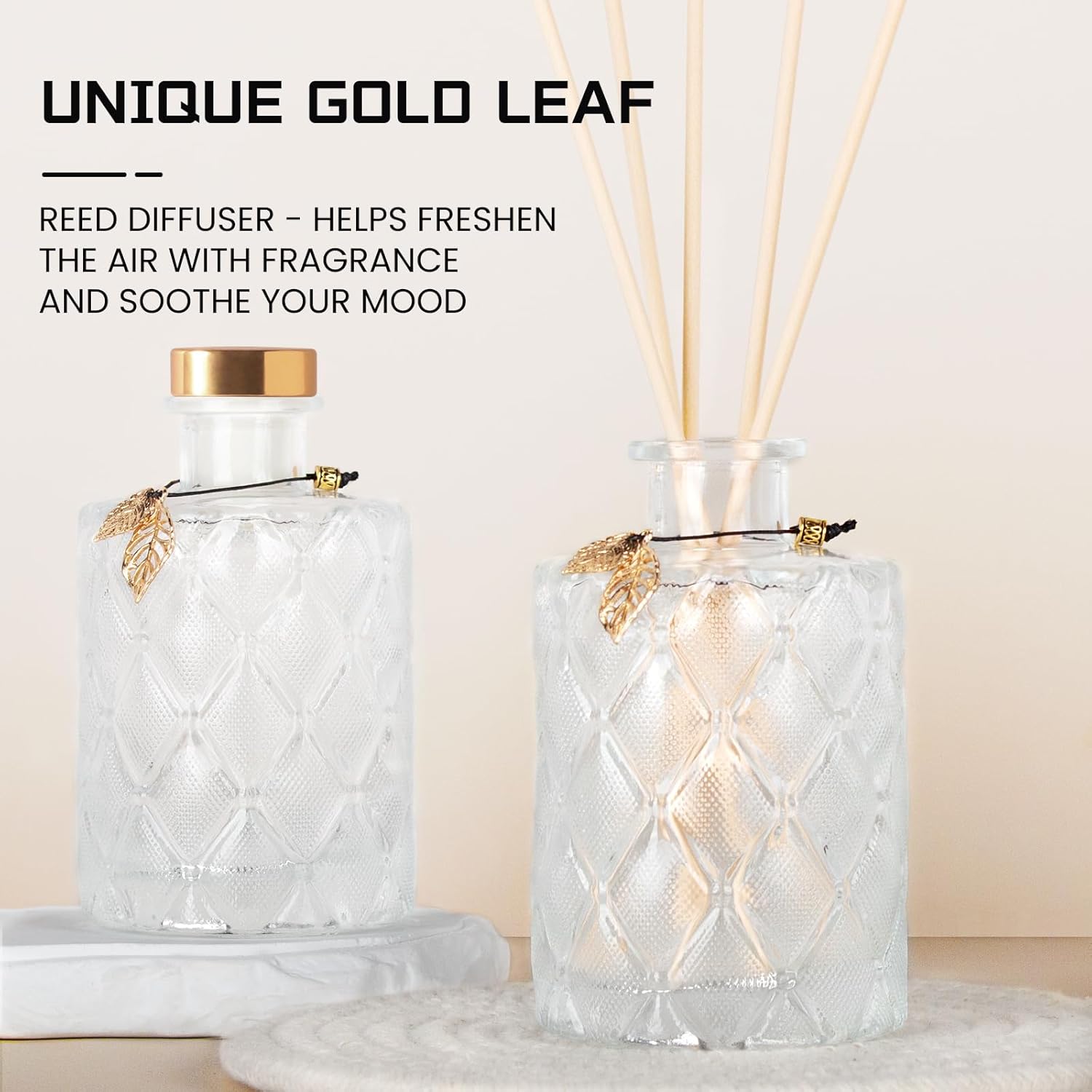 Glass Reed Diffusers Set of 6 with 40 Sticks