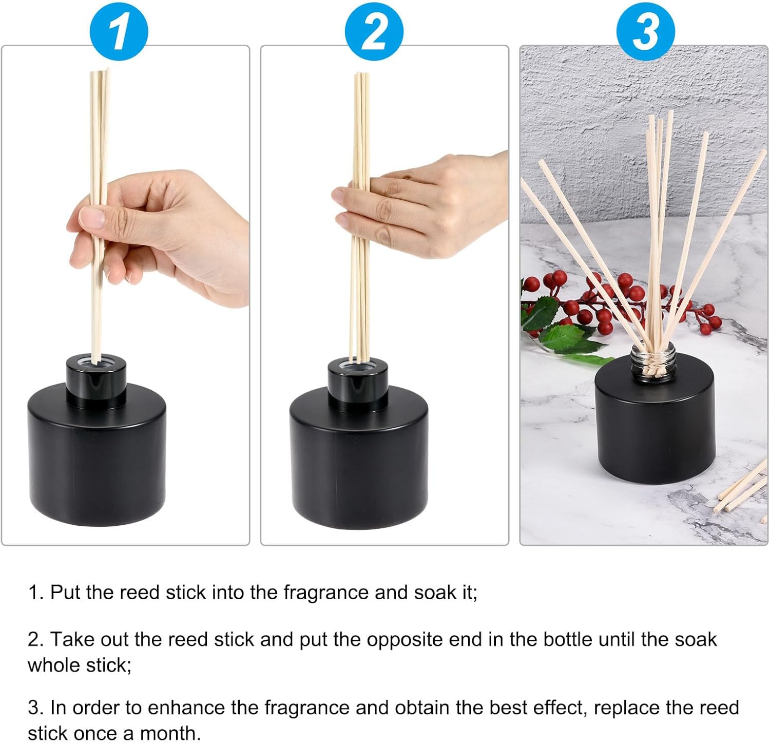 PATIKIL 30cm Reed Diffuser Stick Set 50 Pack