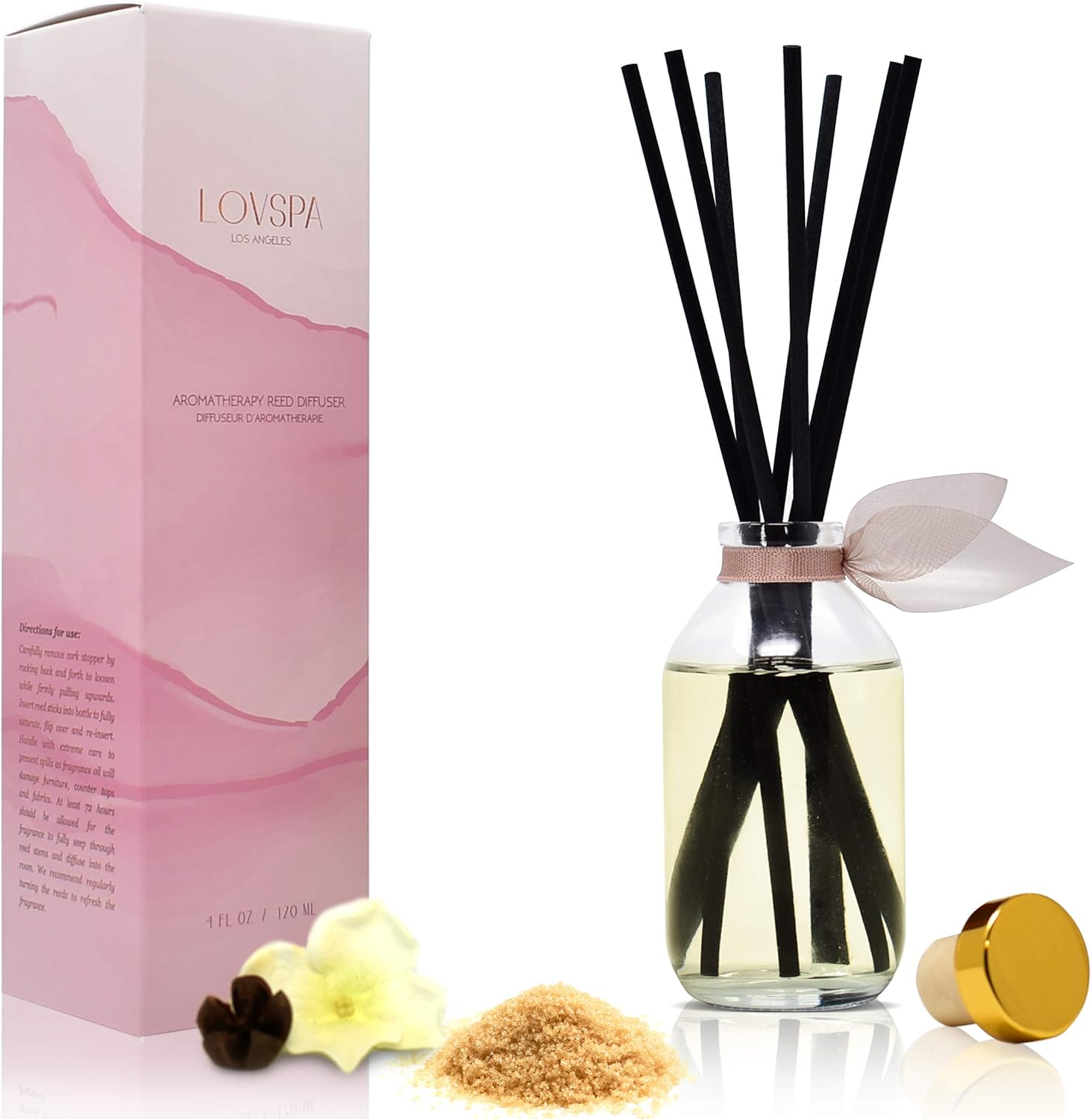 LOVSPA Warm Vanilla Sugar Reed Diffuser Set