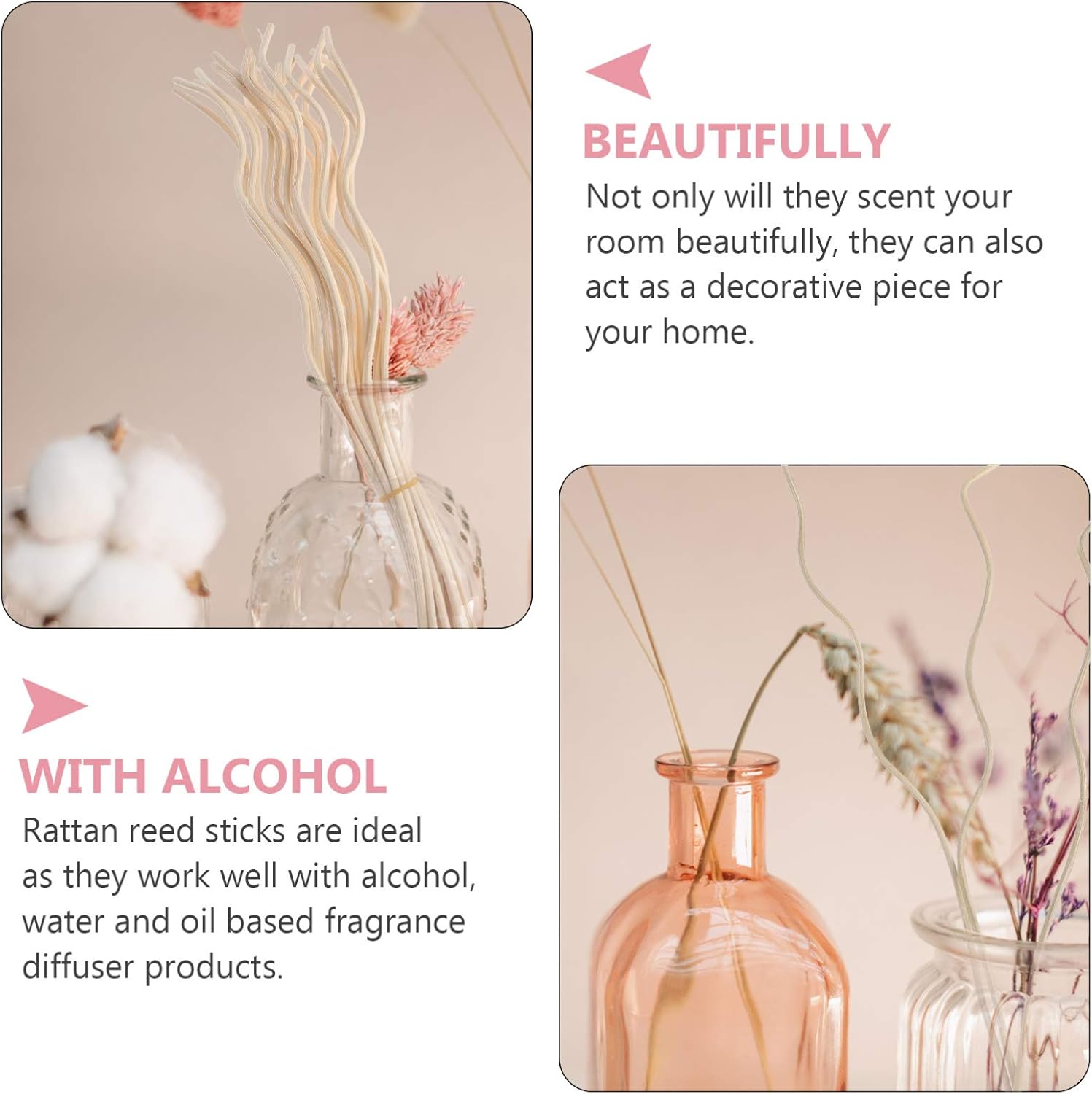 Healifty 40pcs Scent Diffuser Sticks for Home Bathroom Office