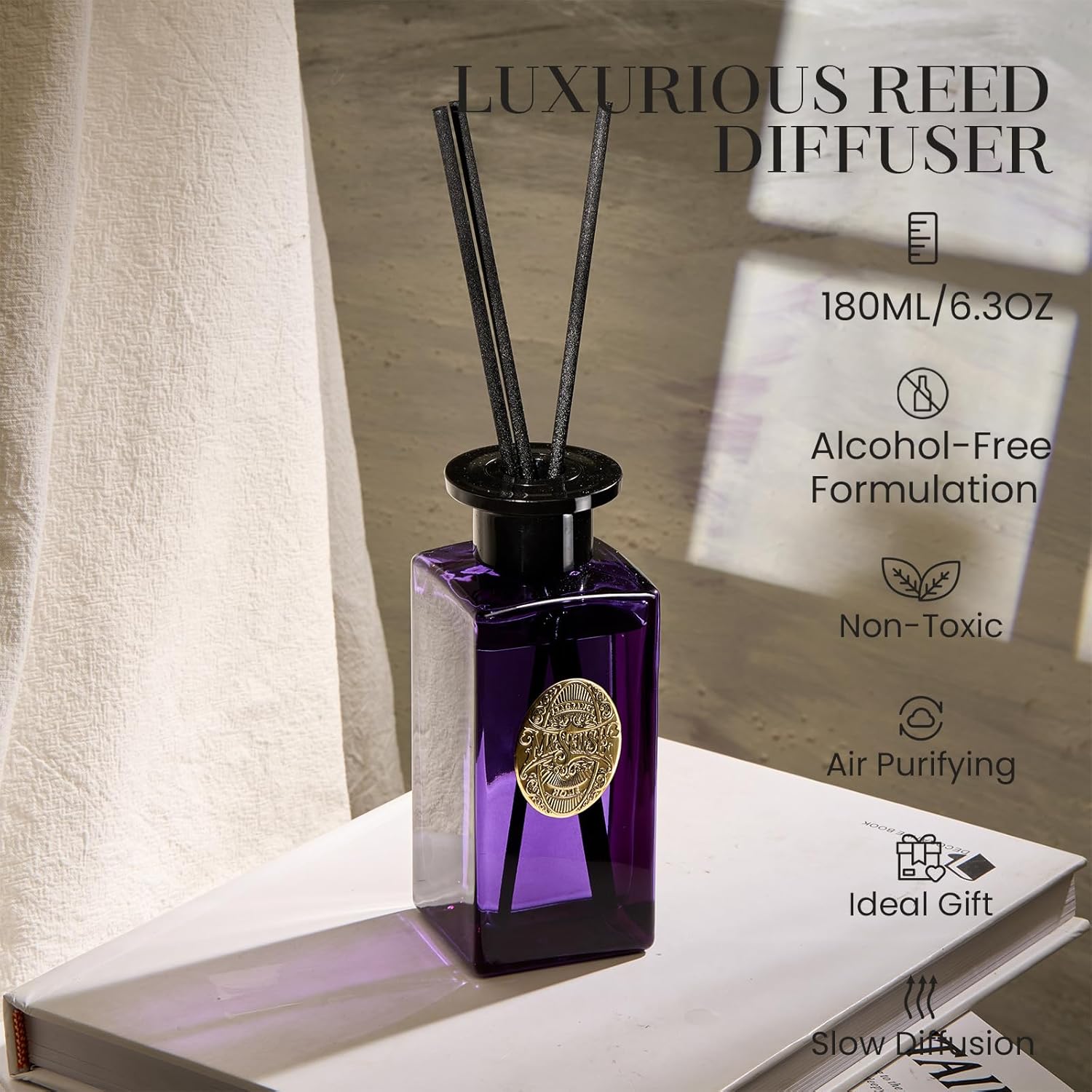 MSENSE 63 Oz Reed Diffuser Set Lavender Eucalyptus