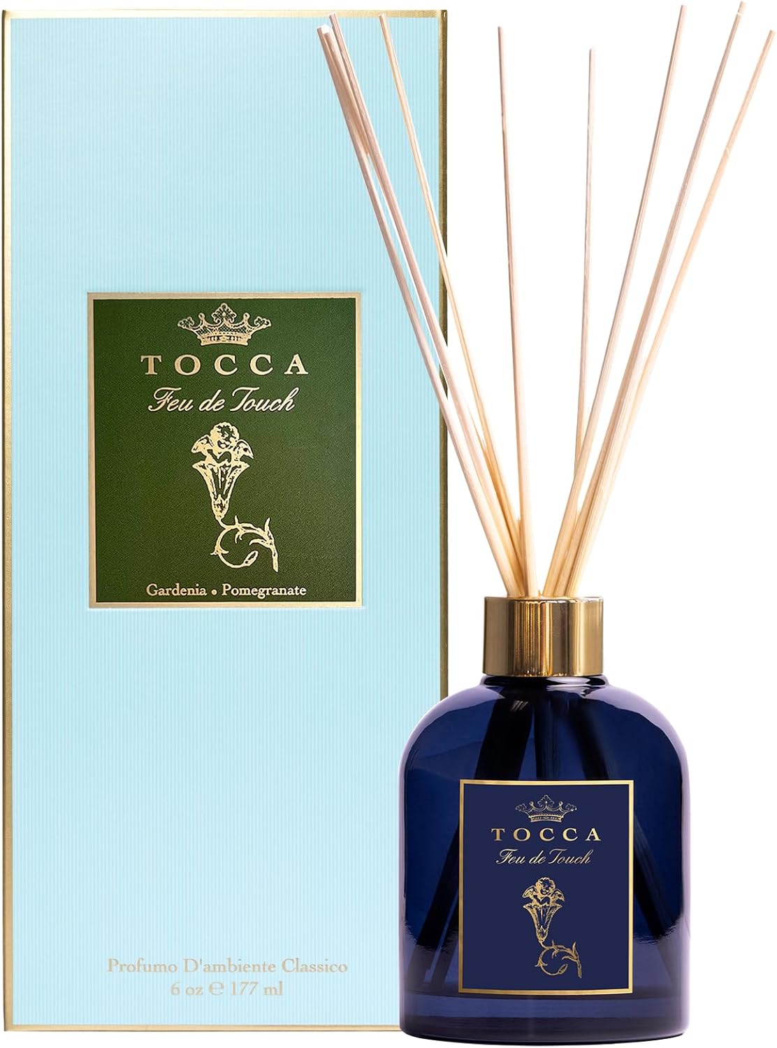 TOCCA Feu de Touch Reed Diffuser 6oz Gardenia Pomegranate