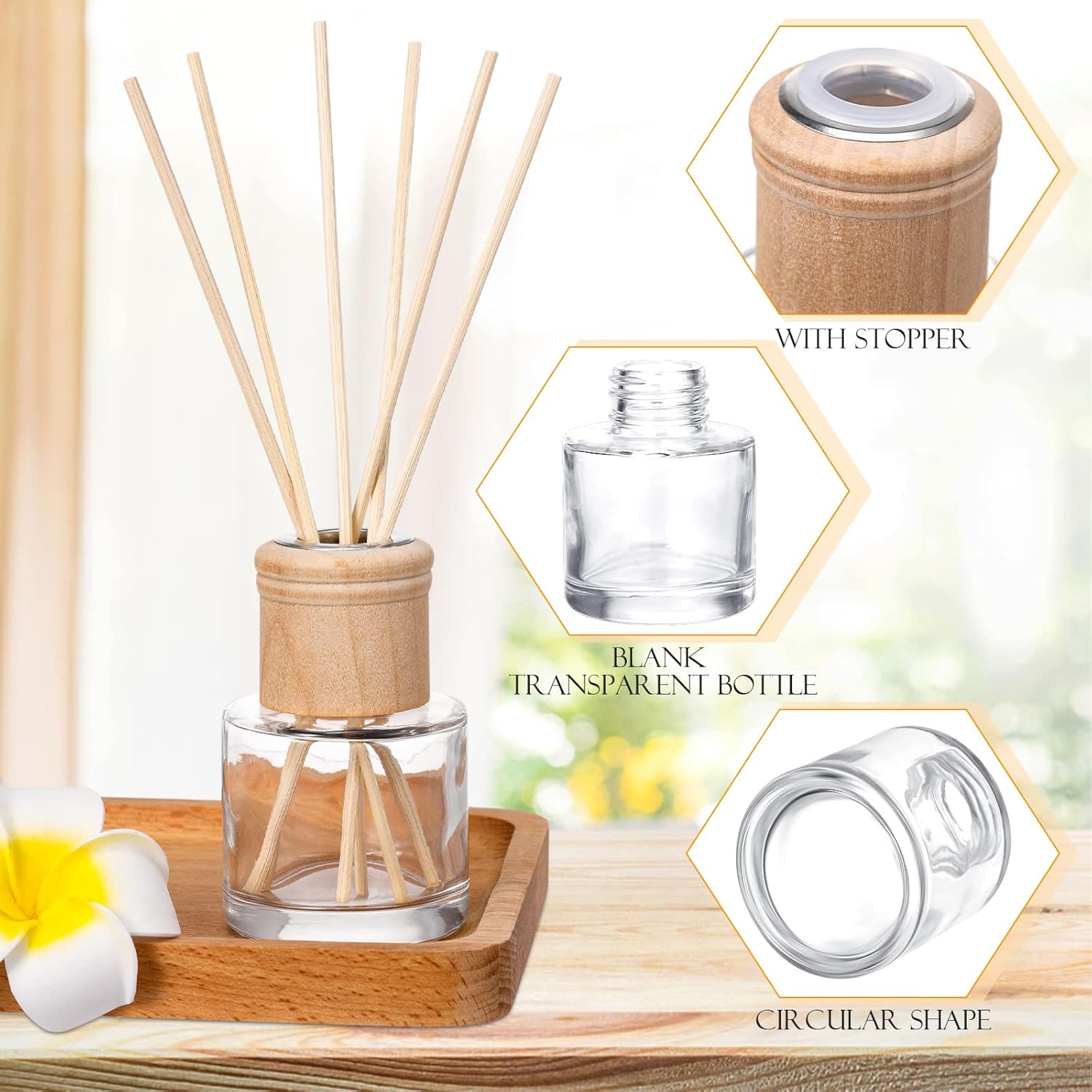 Roshtia 30 Set Glass Diffuser Bottles Refillable