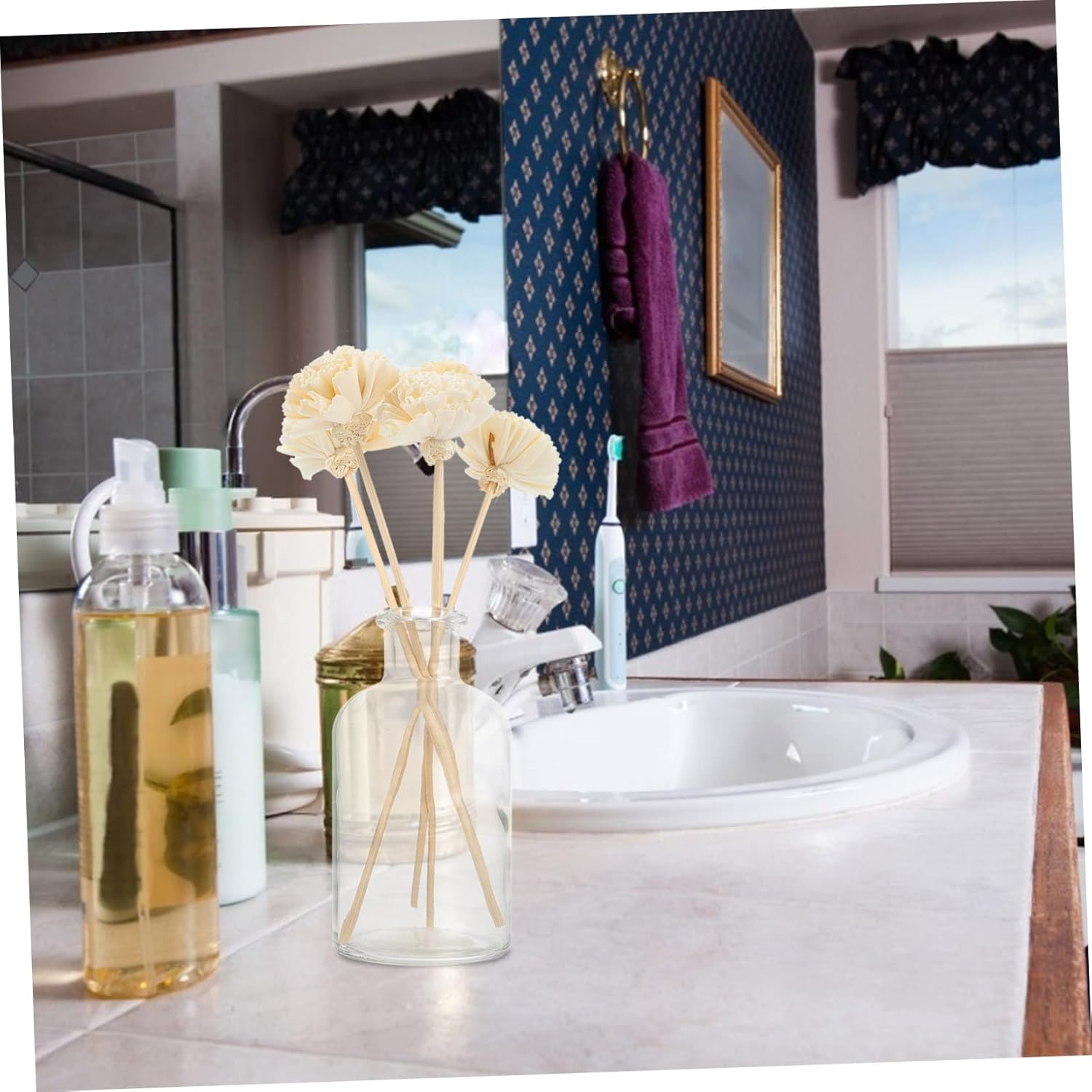 Hemoton Carnation Aroma Diffuser Sticks Set