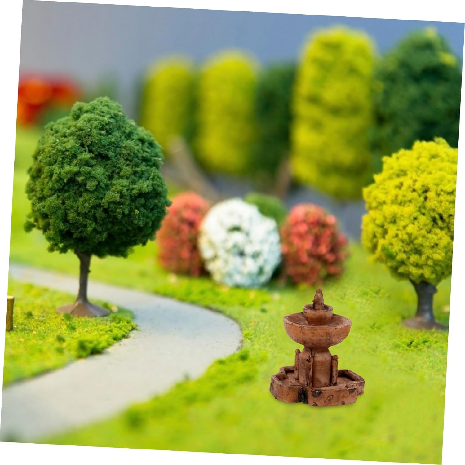 3Pcs Miniature Resin Fountain Decor for Tabletop and Fairy Garden