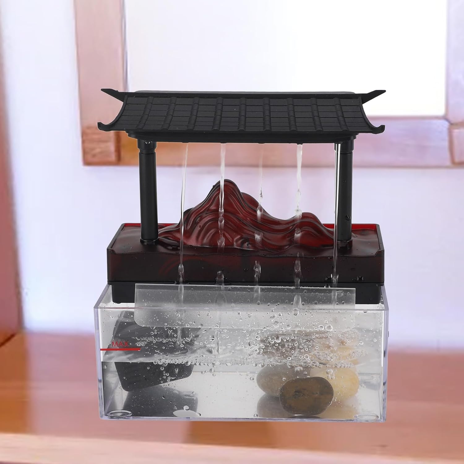 Enlybee Tabletop Water Fountain with LED Light USB Powered