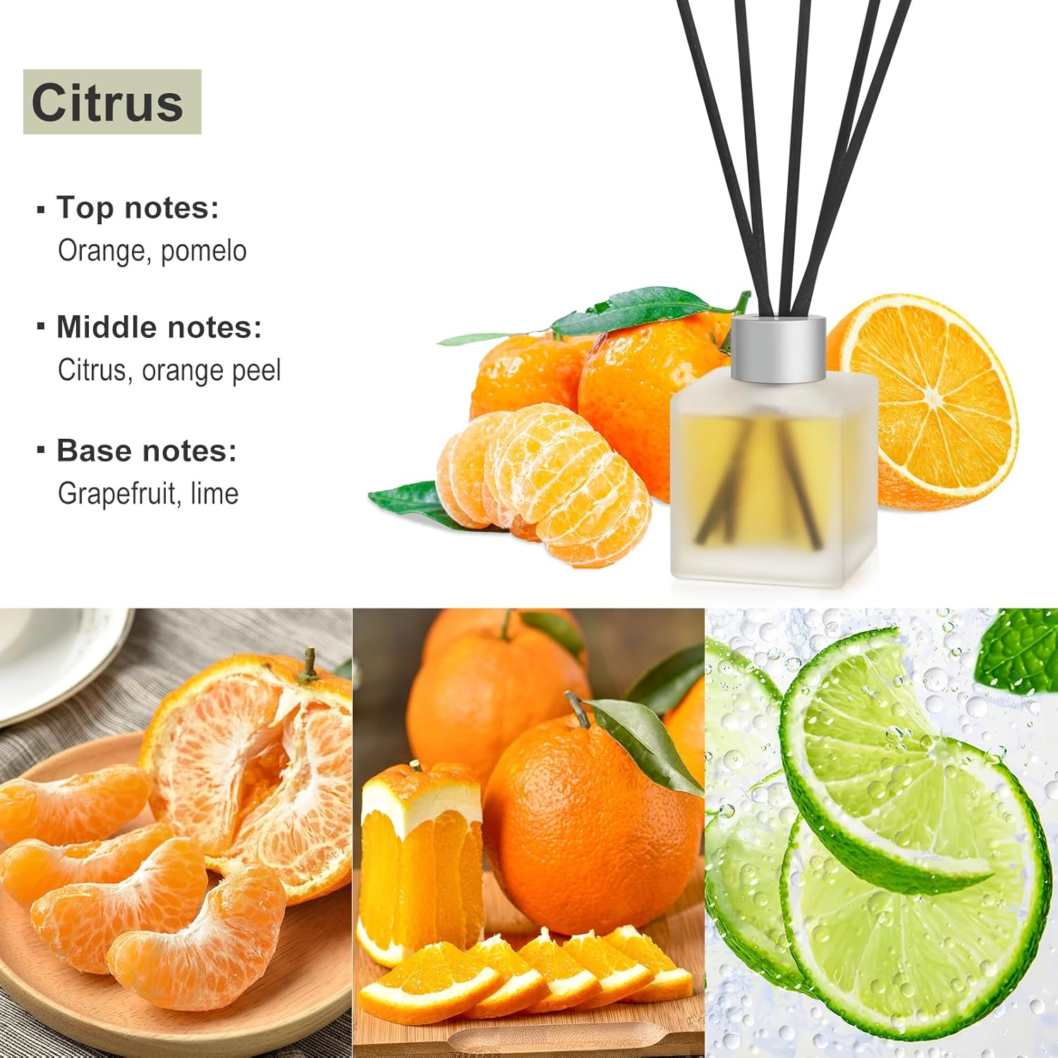 Citrus Orange Scented Reed Diffuser 34fl oz Long Lasting Home Fragrance