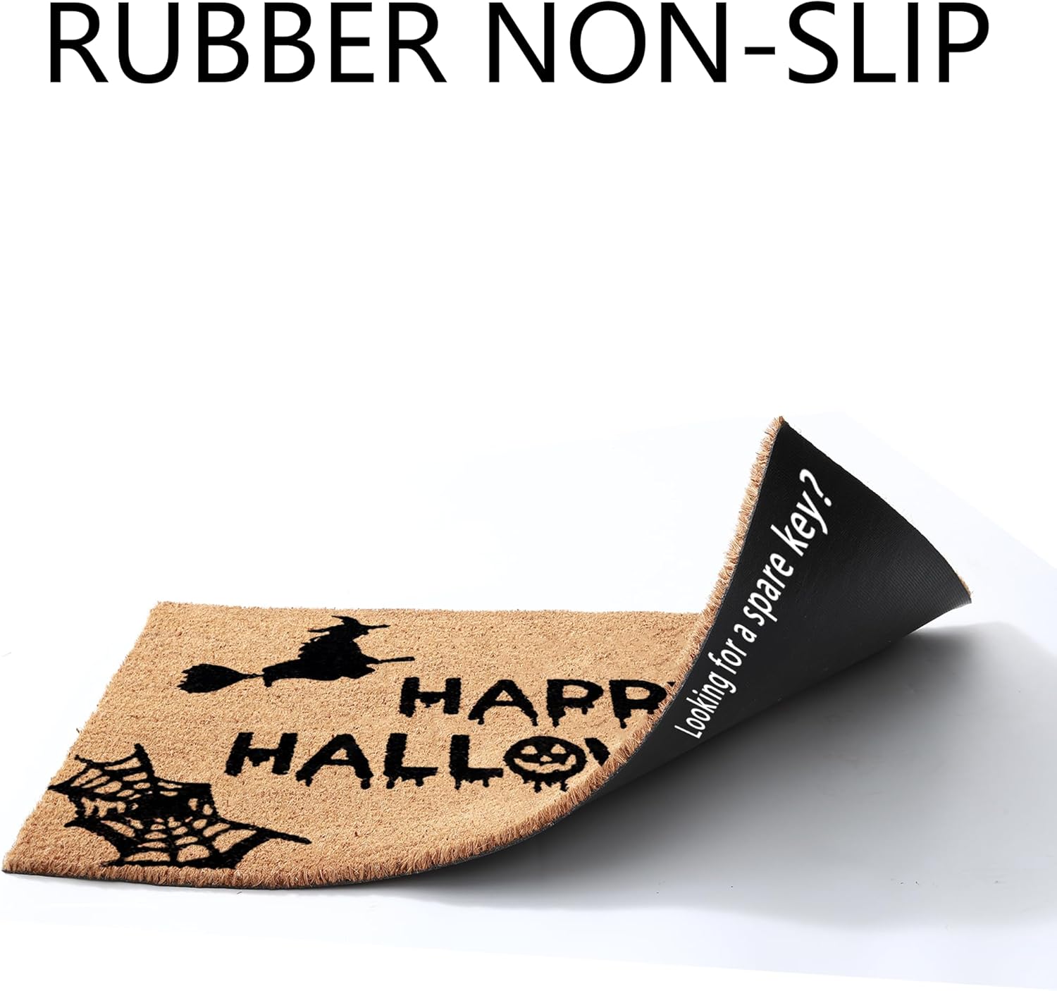 Halloween Decor Doormat Combo Set with Plaid Rug