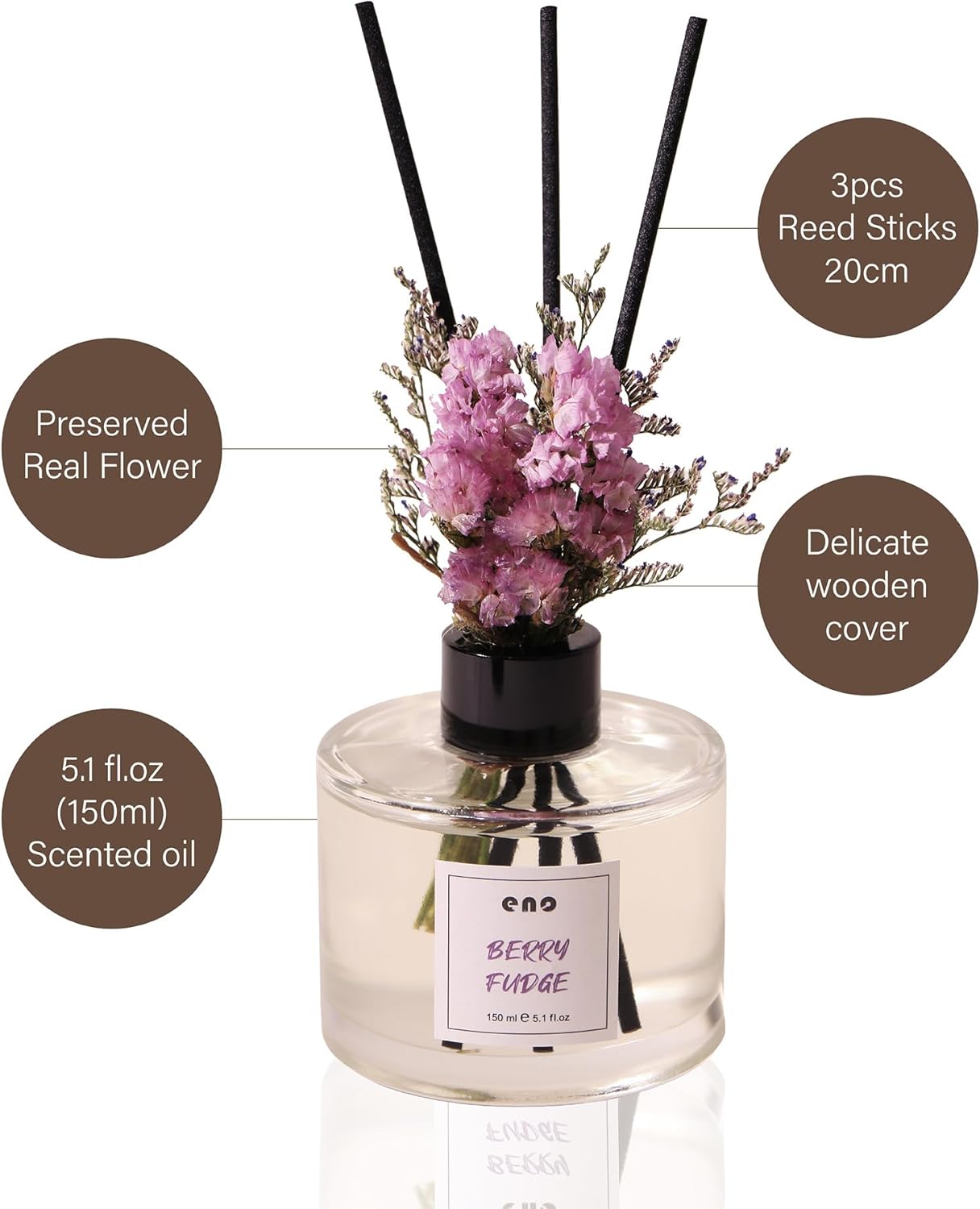 Flower Reed Diffuser Set with Essential Oils and Dried Flowers