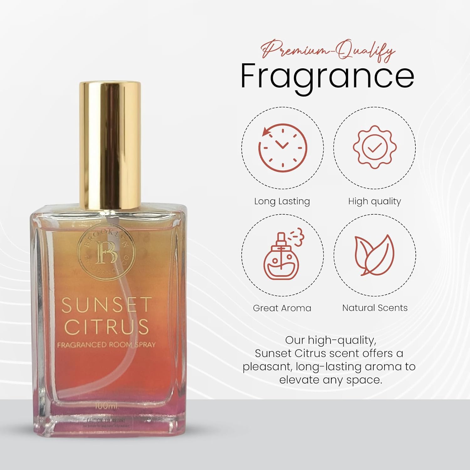 Brooklyn Fragrance Co Watercolor Ombre Room Spray - Premium Sunset Citrus