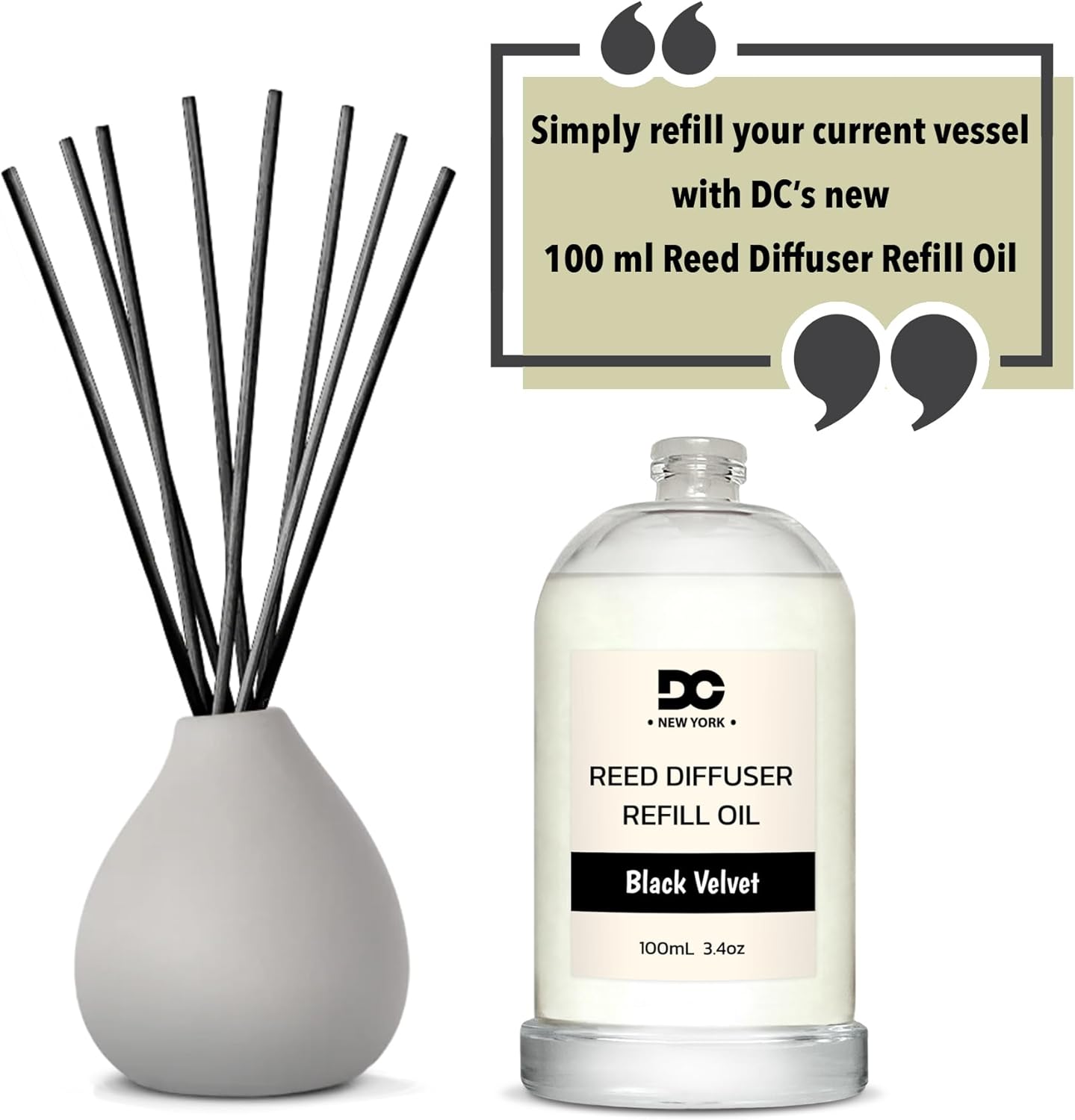 Daniellas Black Velvet Reed Diffuser Refill Oil 34oz