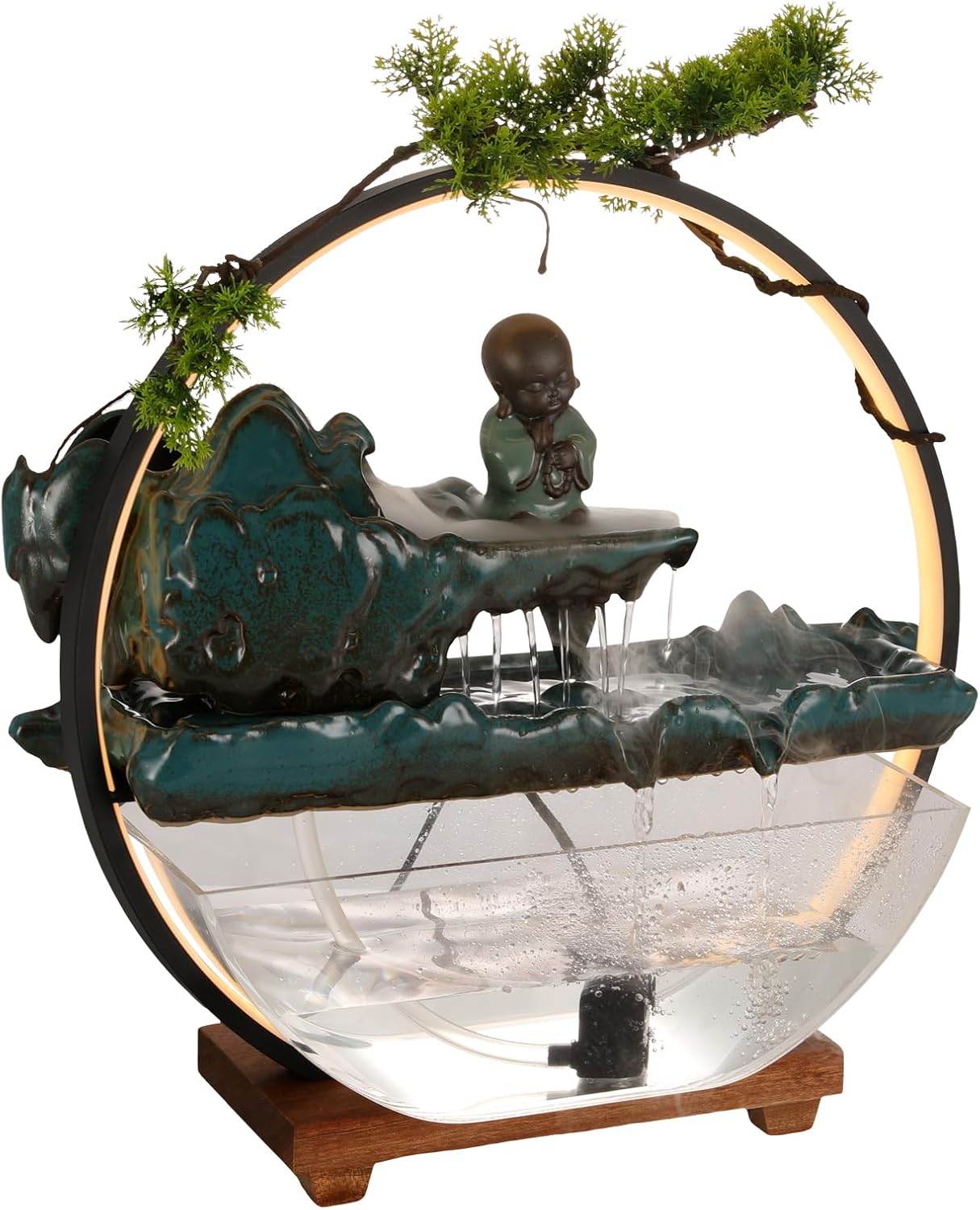 TFCFL Tabletop Fountain with LED Light Ring